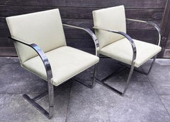 Pair of Knoll Brno Flat Bar Chairs by Mies van der Rohe