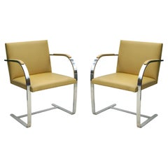Pair of Knoll International Ludwig Mies van der Rohe Brno Leather Lounge Chairs
