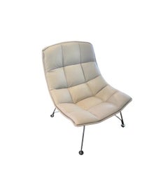 Pair of Knoll-Jehs and Laub Grey Leather Chairs