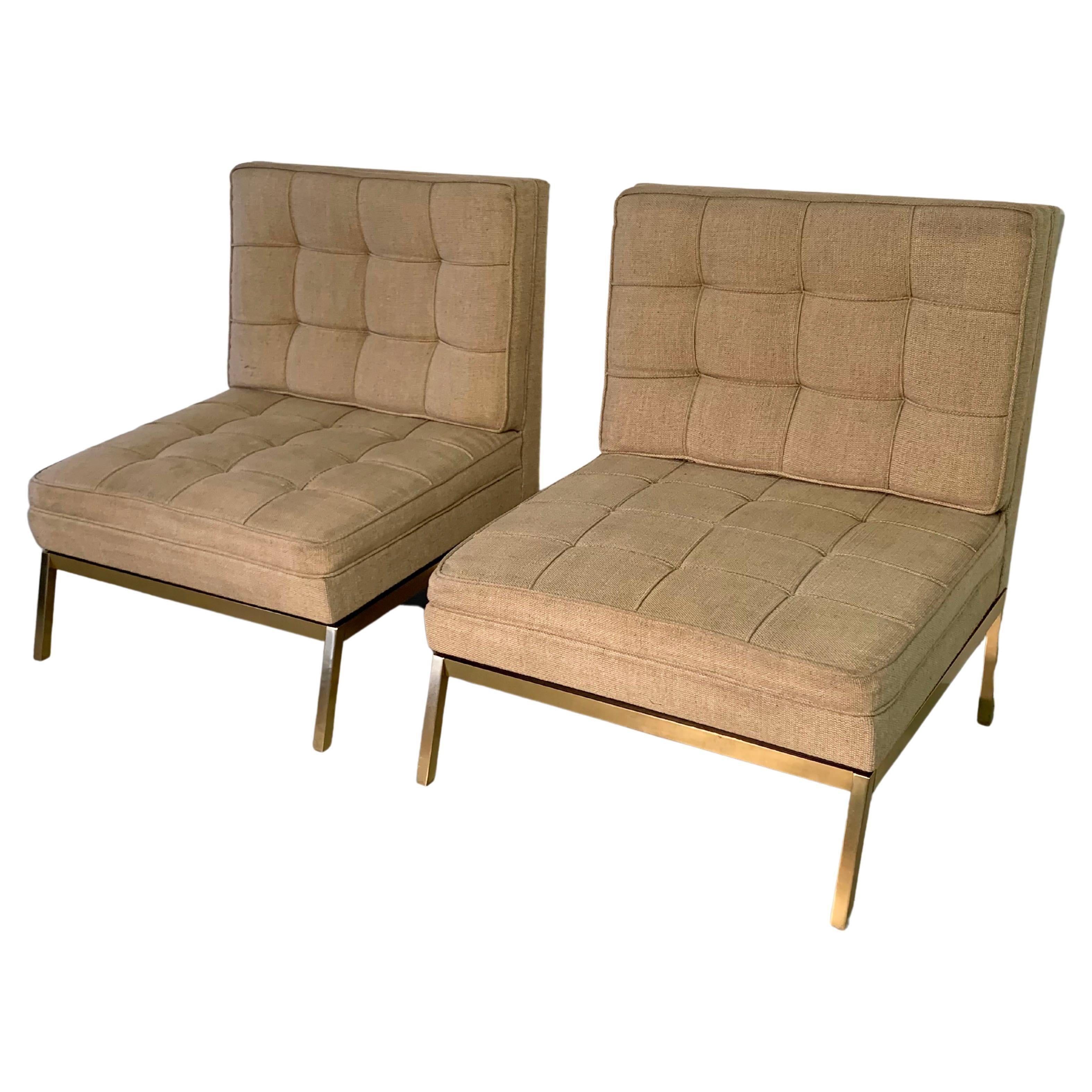 Upholstery Pair of Knoll Lounge Chairs For Sale