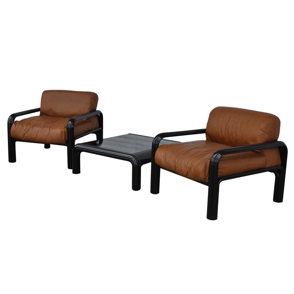 20th Century Pair of Knoll Midcentury Gae Aulenti Lounge Chairs