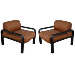 Pair of Knoll Midcentury Gae Aulenti Lounge Chairs