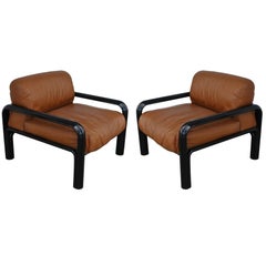Pair of Knoll Midcentury Gae Aulenti Lounge Chairs