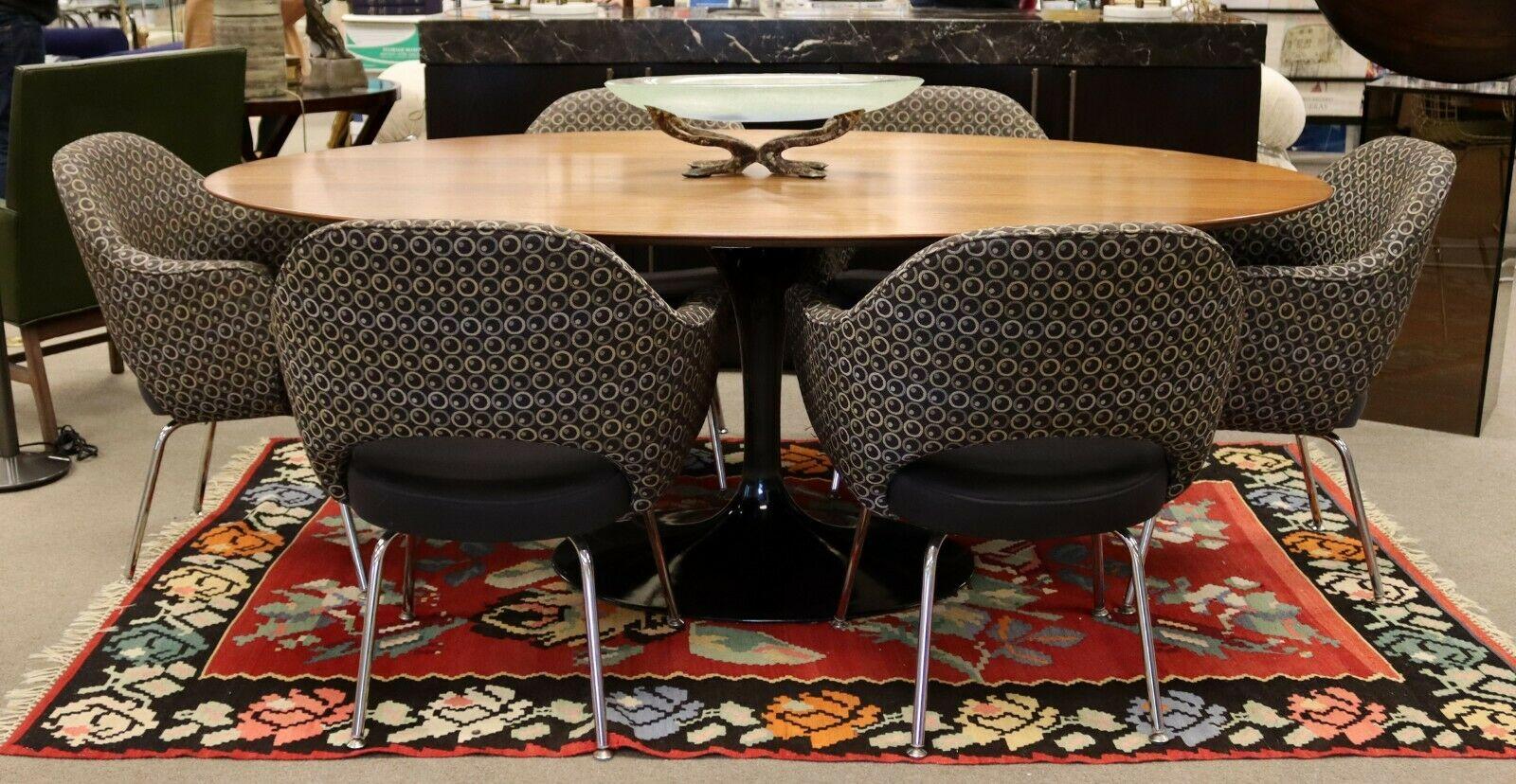 Pair of Knoll Original Saarinen Executive Dining Arm Chairs w Chrome Legs 5