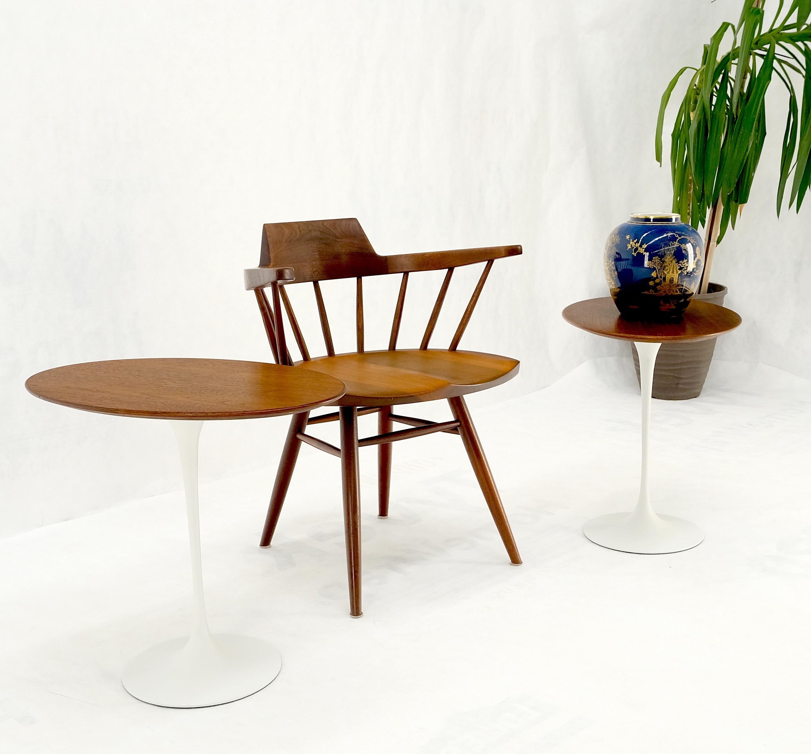 American Pair of Knoll Saarinen Oval Walnut Tulip Side End Tables Stands Mint! For Sale