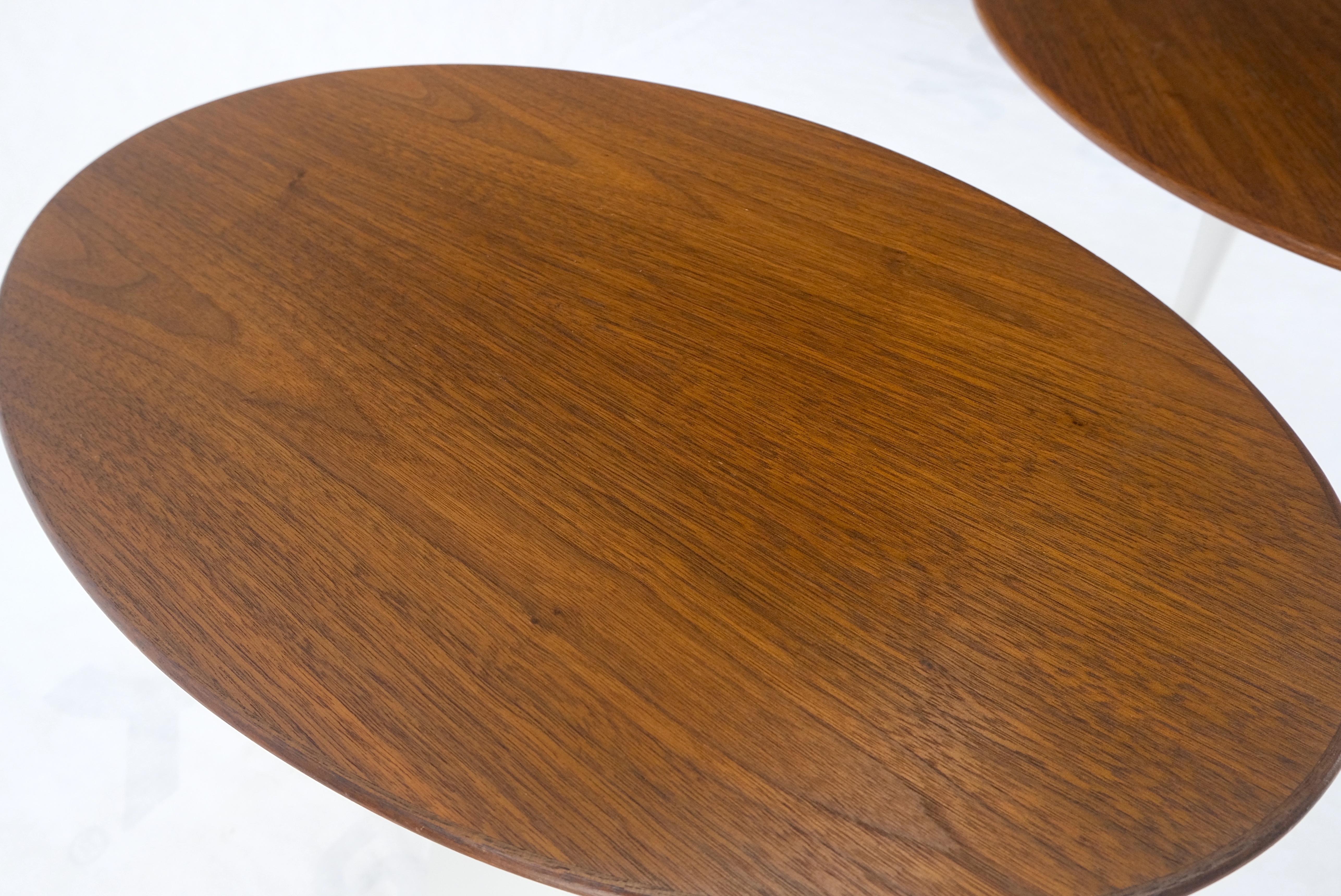 Painted Pair of Knoll Saarinen Oval Walnut Tulip Side End Tables Stands Mint! For Sale
