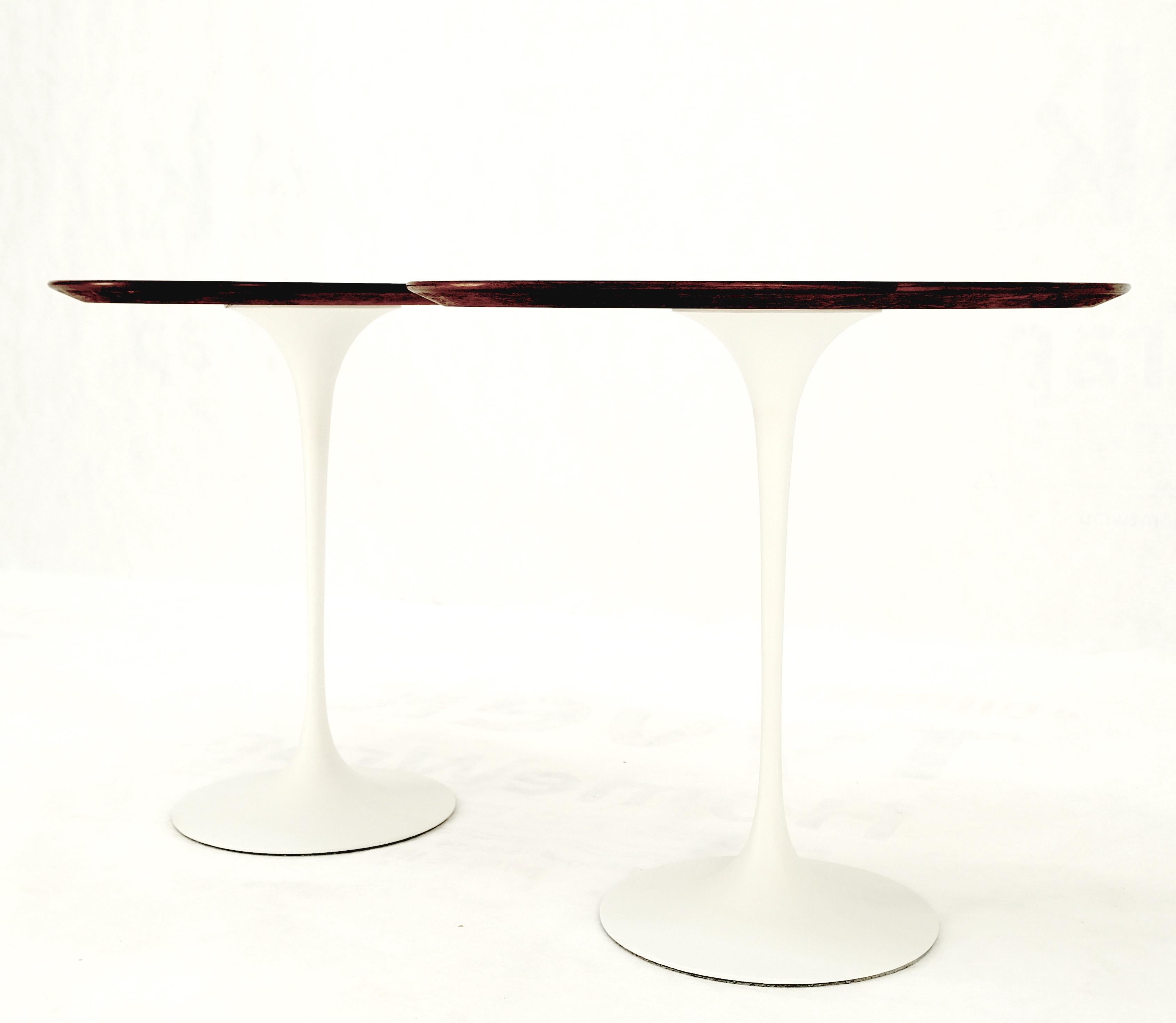 20th Century Pair of Knoll Saarinen Oval Walnut Tulip Side End Tables Stands Mint! For Sale