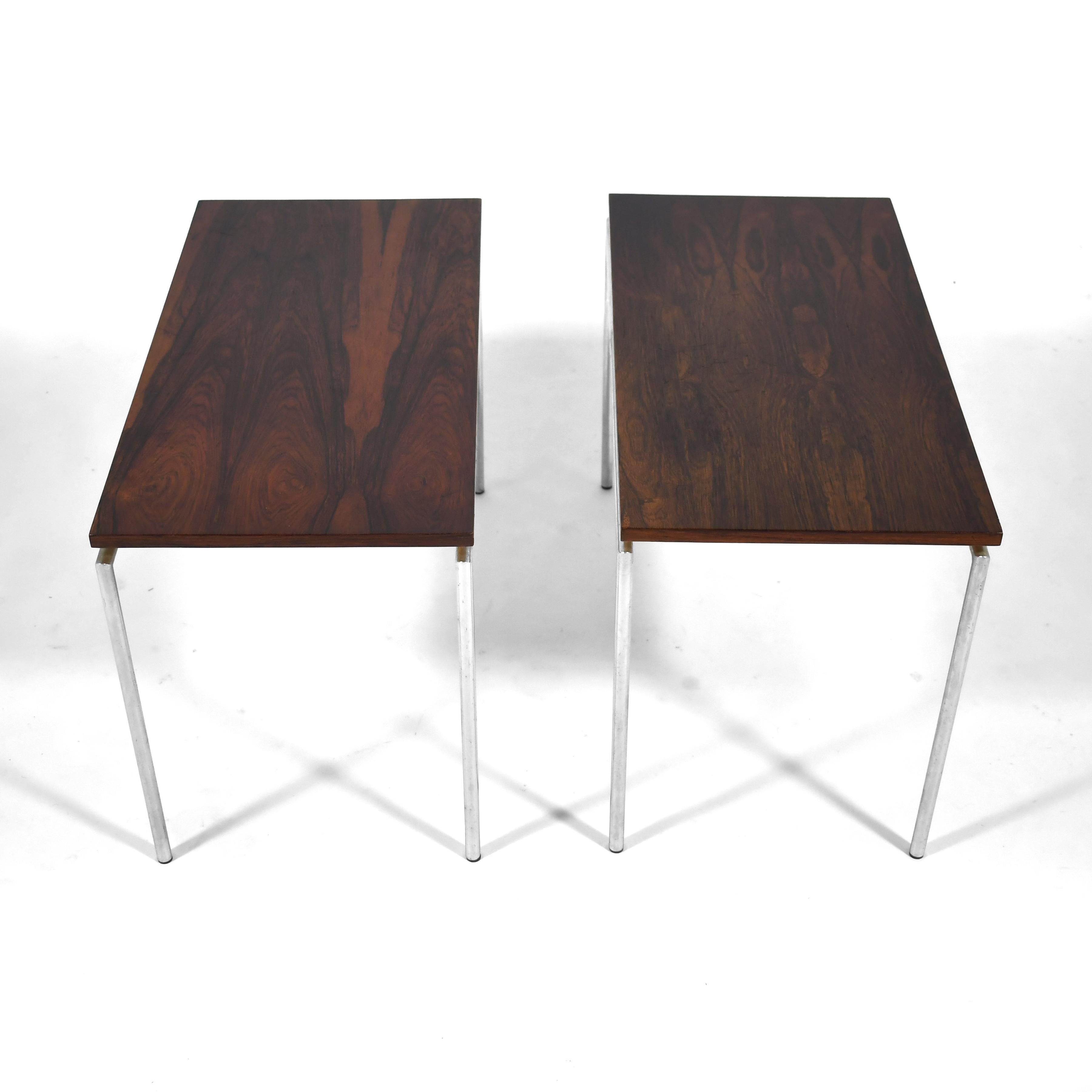 Scandinavian Modern Pair of Knud Joos Rosewood Tables by Jason Mobler For Sale