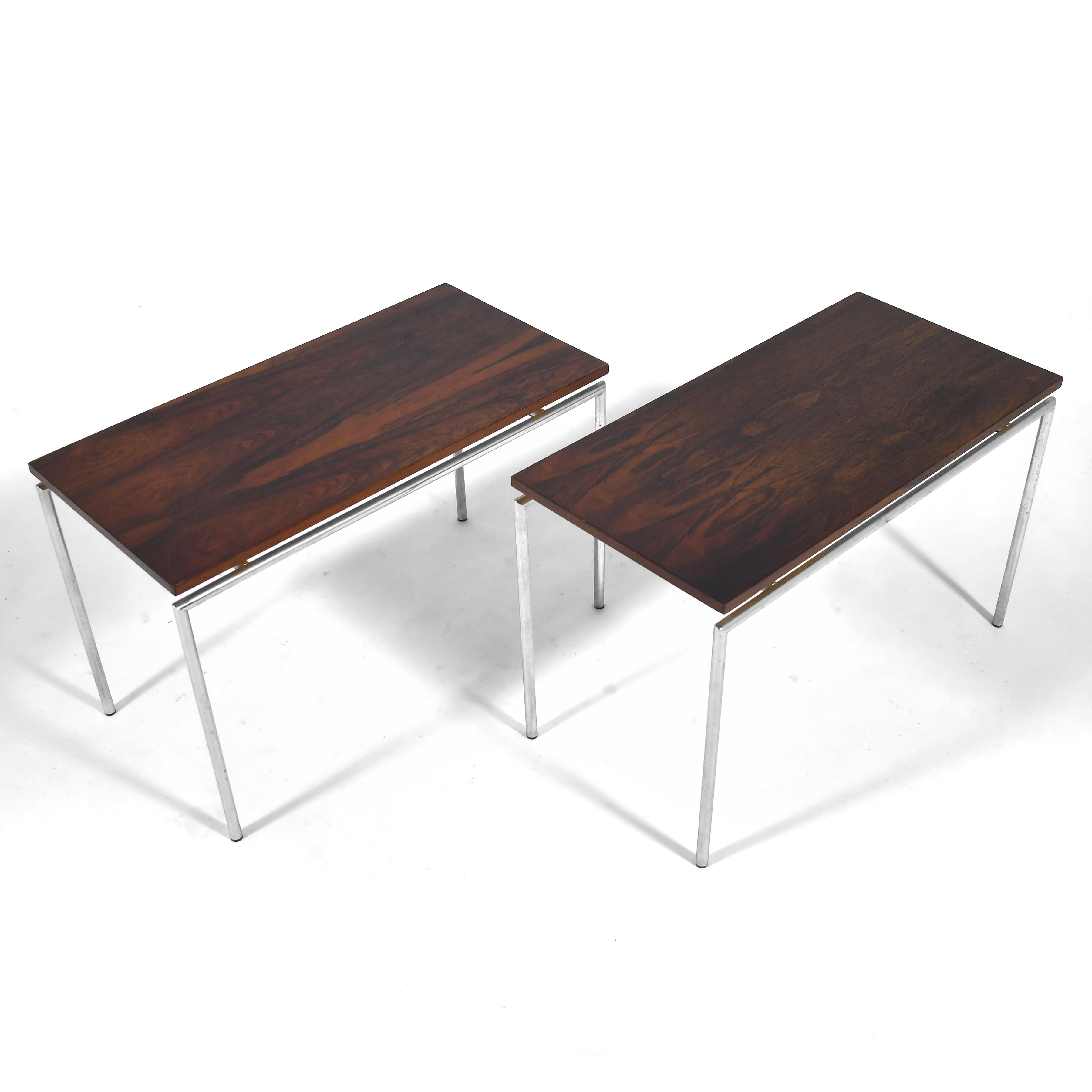 Plated Pair of Knud Joos Rosewood Tables by Jason Mobler For Sale