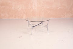 Paire de tables basses Knut Hesterberg en aluminium poli et verre