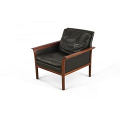 Paire de fauteuils en cuir norvégiens du milieu du siècle de Knut Saeter pour Vatner Mobler