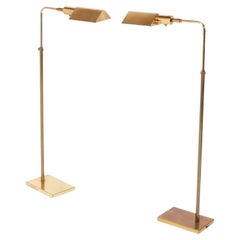 Retro Pair of Koch and Lowy Brass Pharmacy Floor Lamps