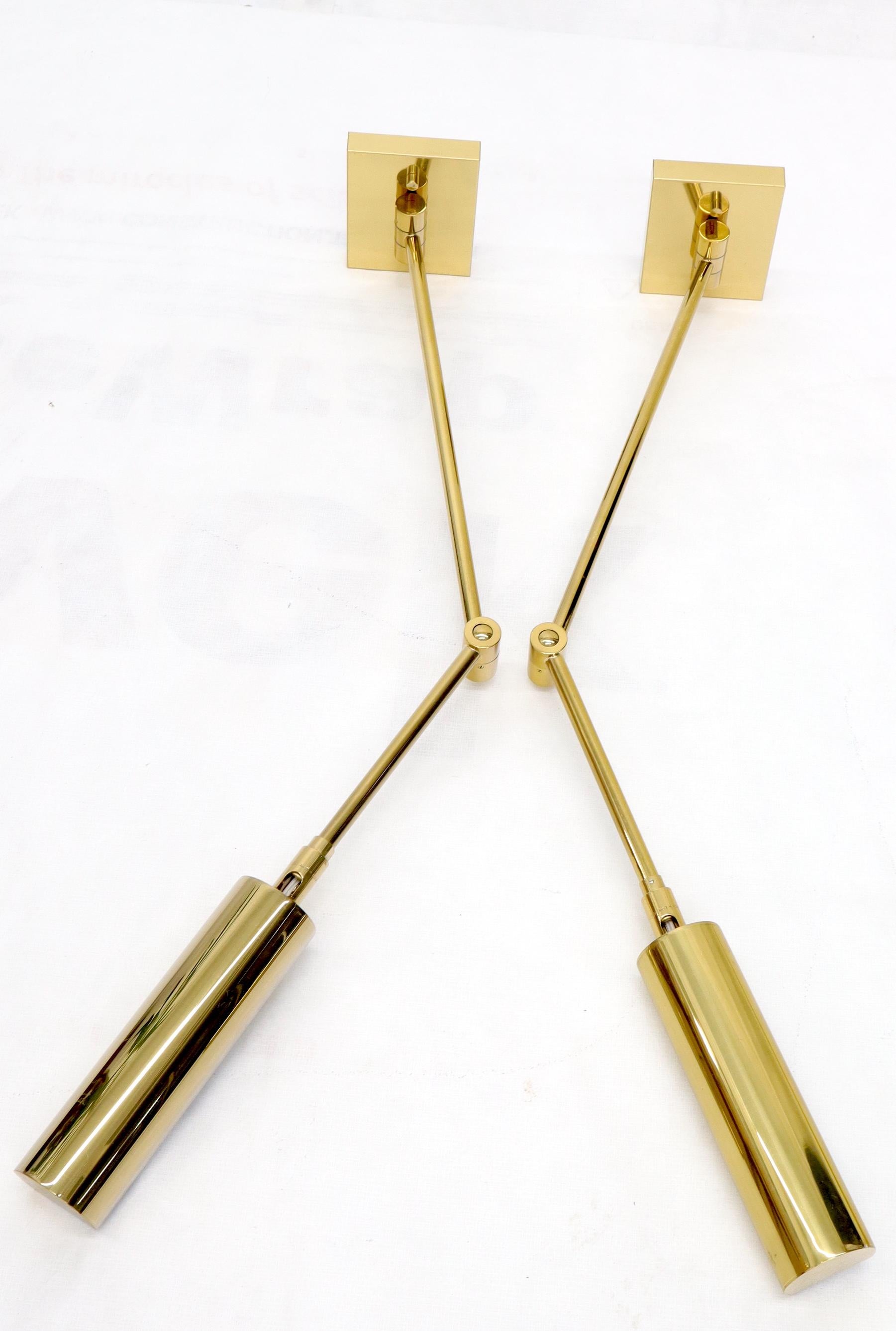 Pair of Koch and Lowy Brass Swing Articulating Arm Sconces 2