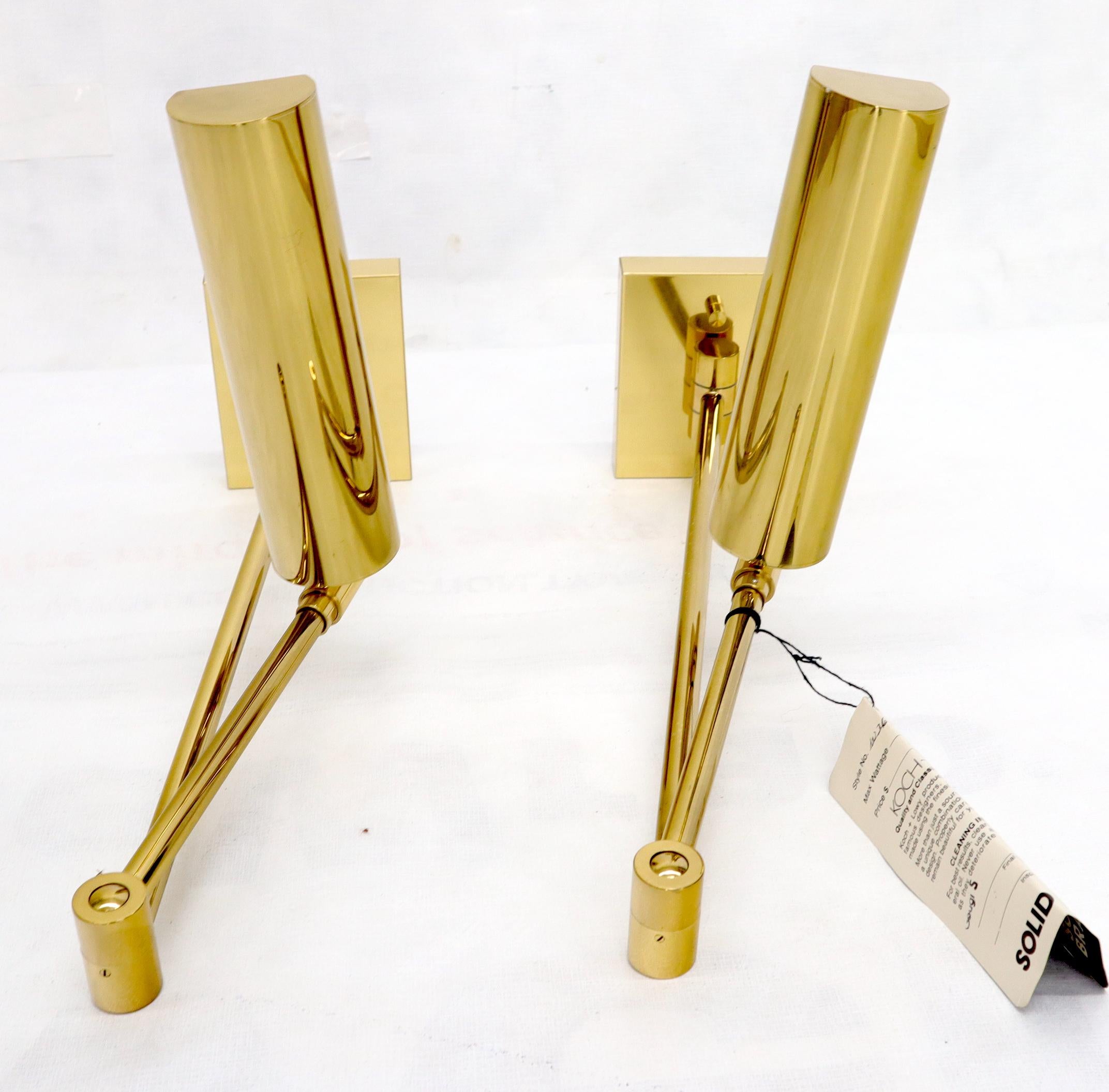 Pair of Koch and Lowy Brass Swing Articulating Arm Sconces 4