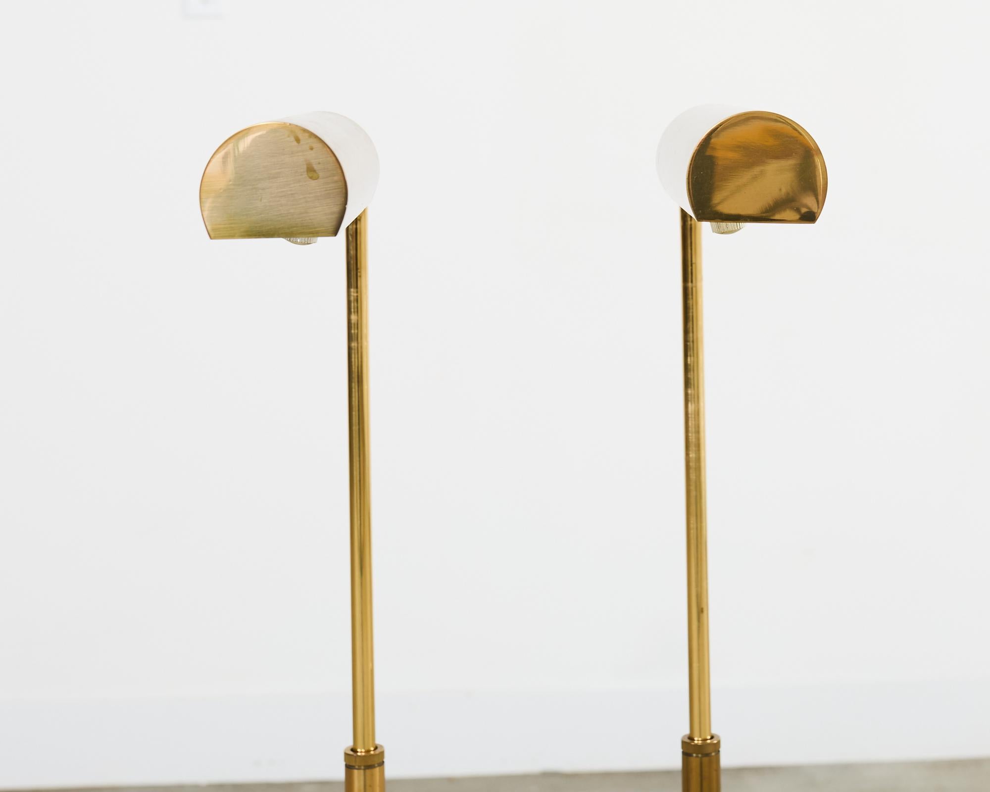Pair of Koch & Lowy Brass Pharmacy Floor Lamps 3