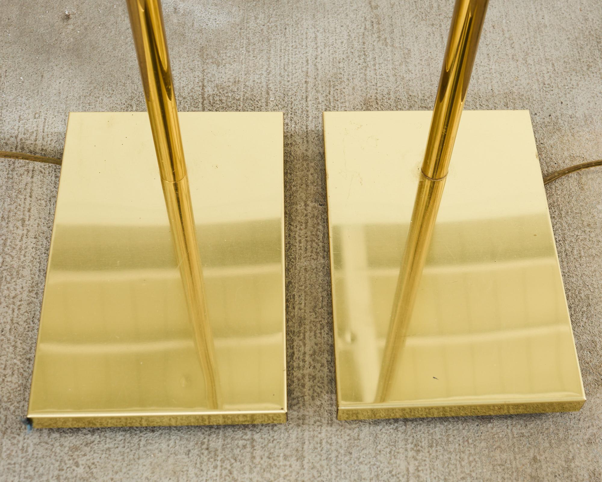 Pair of Koch & Lowy Brass Pharmacy Floor Lamps 4