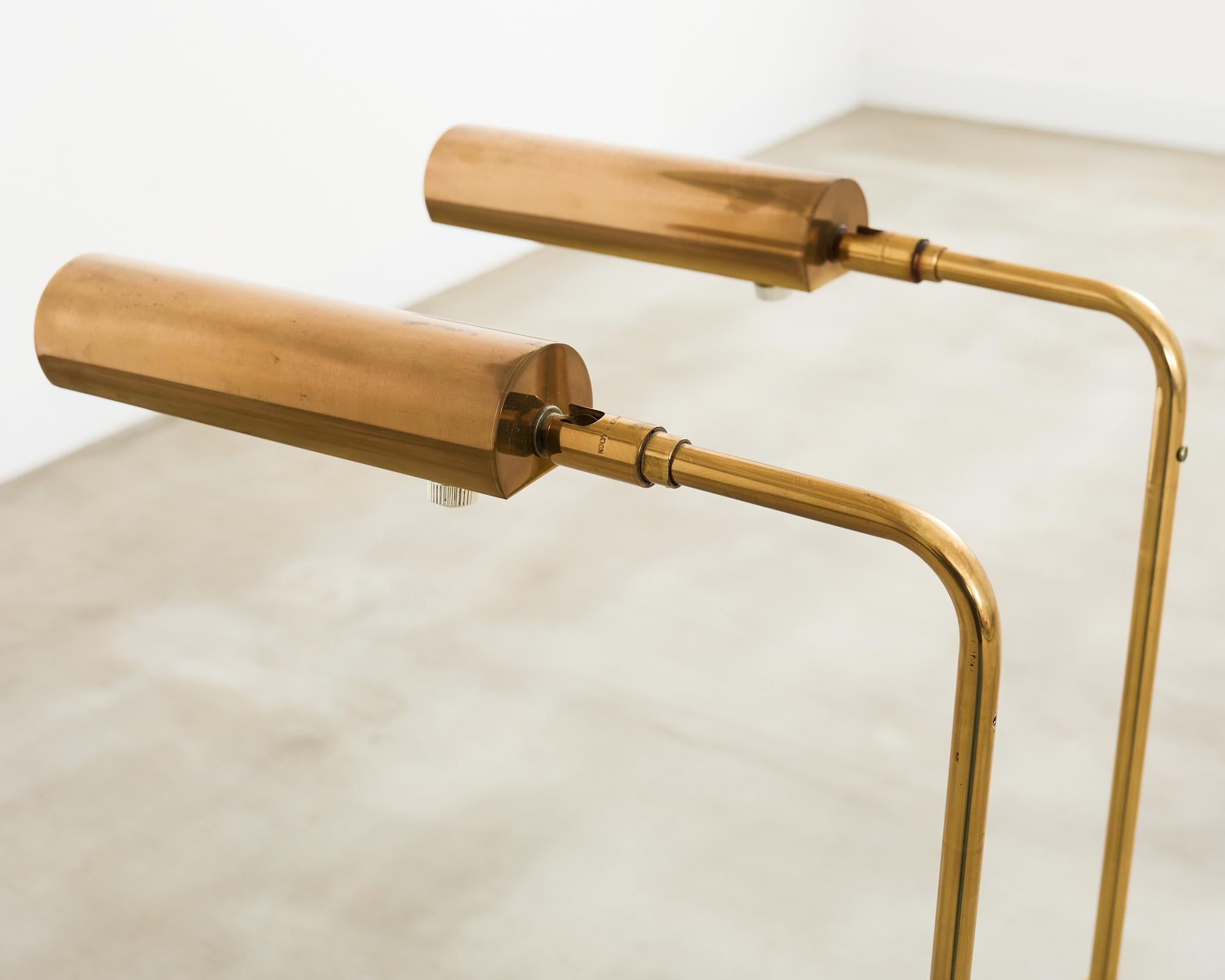 Pair of Koch & Lowy Brass Pharmacy Floor Lamps 7