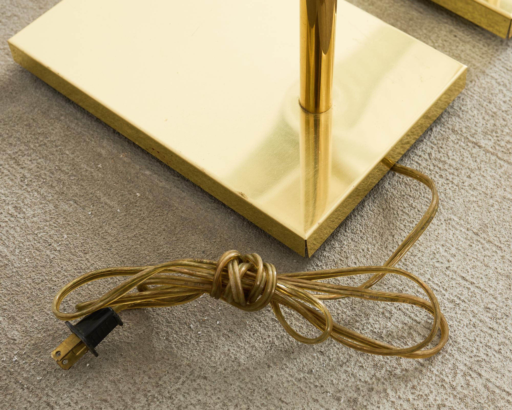 Pair of Koch & Lowy Brass Pharmacy Floor Lamps 9