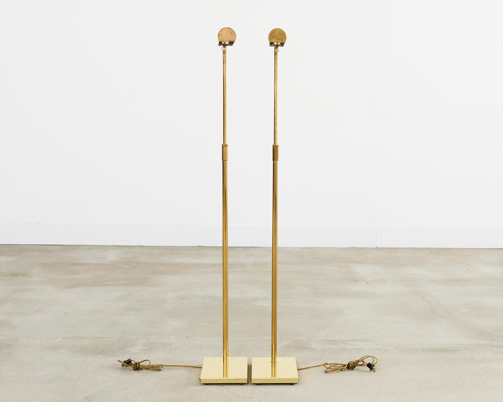 Pair of Koch & Lowy Brass Pharmacy Floor Lamps 12
