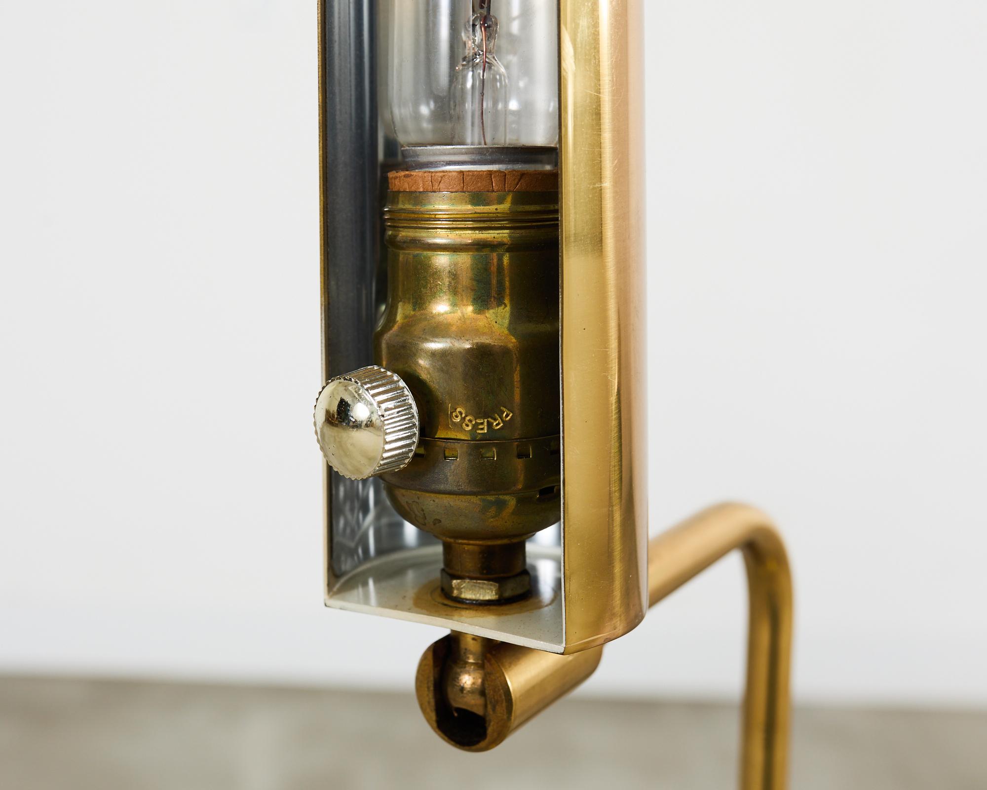 Pair of Koch & Lowy Brass Pharmacy Floor Lamps 1