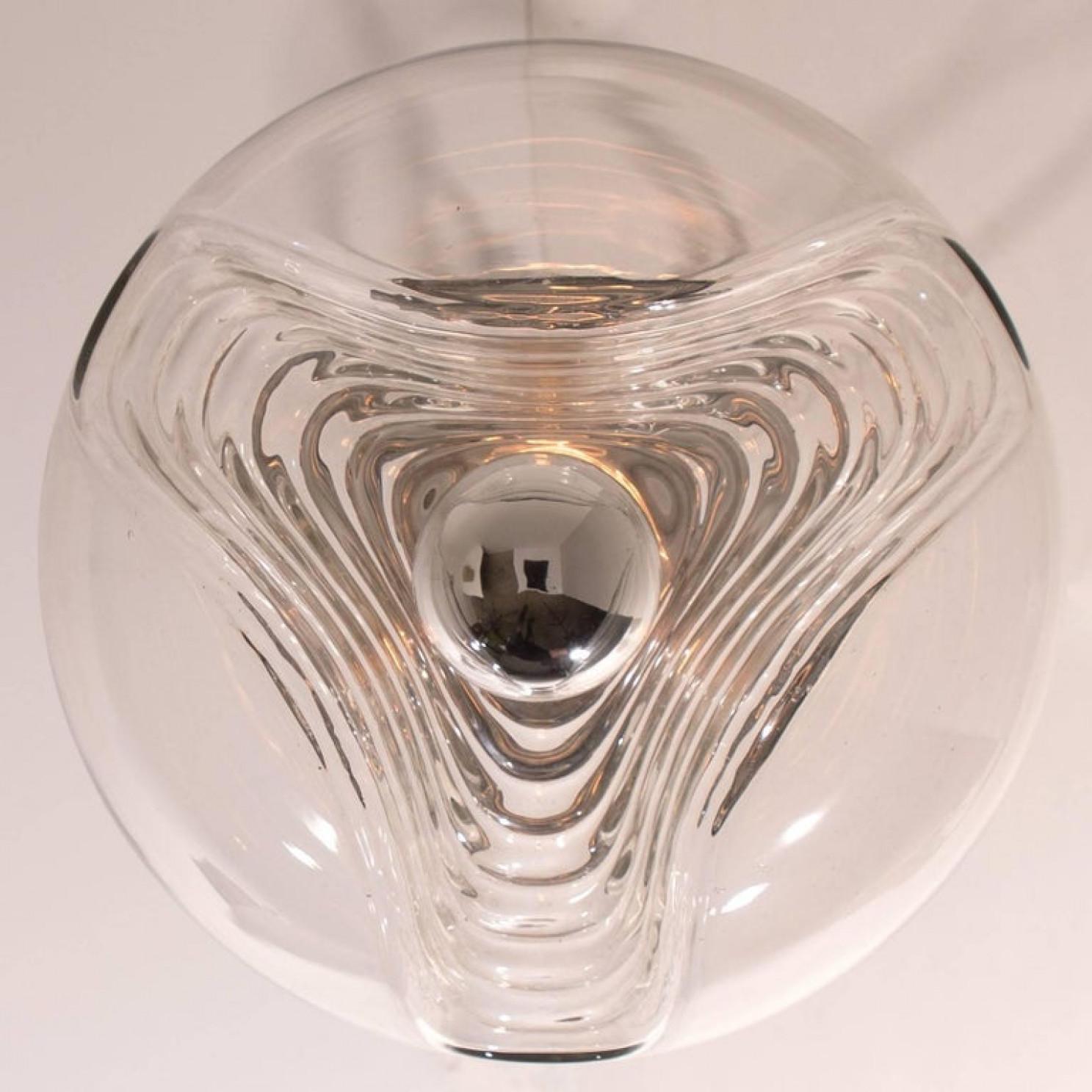 Pair of  Koch & Lowy Clear Glass Wall Lights by Peill Putzler, 1970 For Sale 2