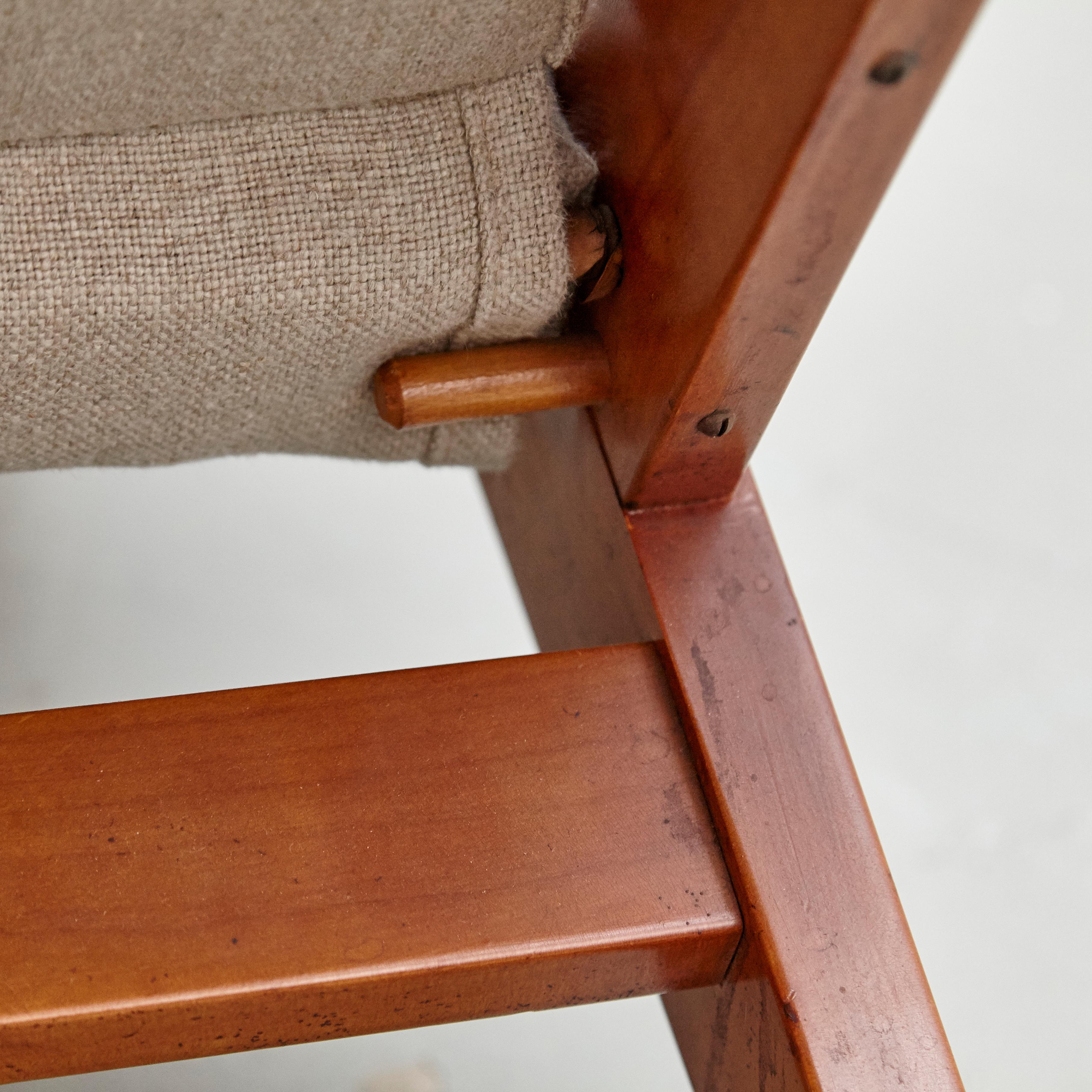 Pair of Koene Oberman, Mid-Century Modern, Wood High Back Lounge Chair, 1960 14
