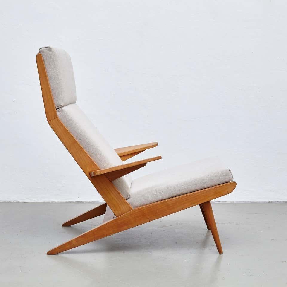 Mid-20th Century Pair of Koene Oberman, Mid-Century Modern, Wood High Back Lounge Chair, 1960 For Sale