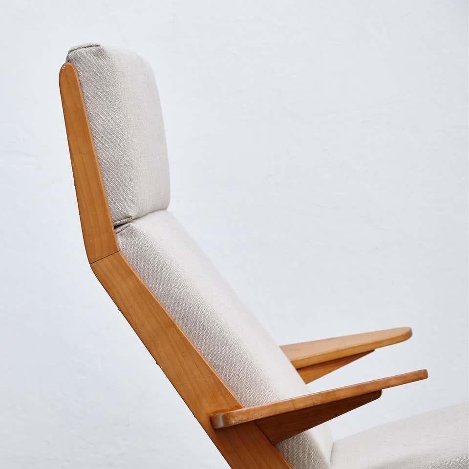 Pair of Koene Oberman, Mid-Century Modern, Wood High Back Lounge Chair, 1960 For Sale 1