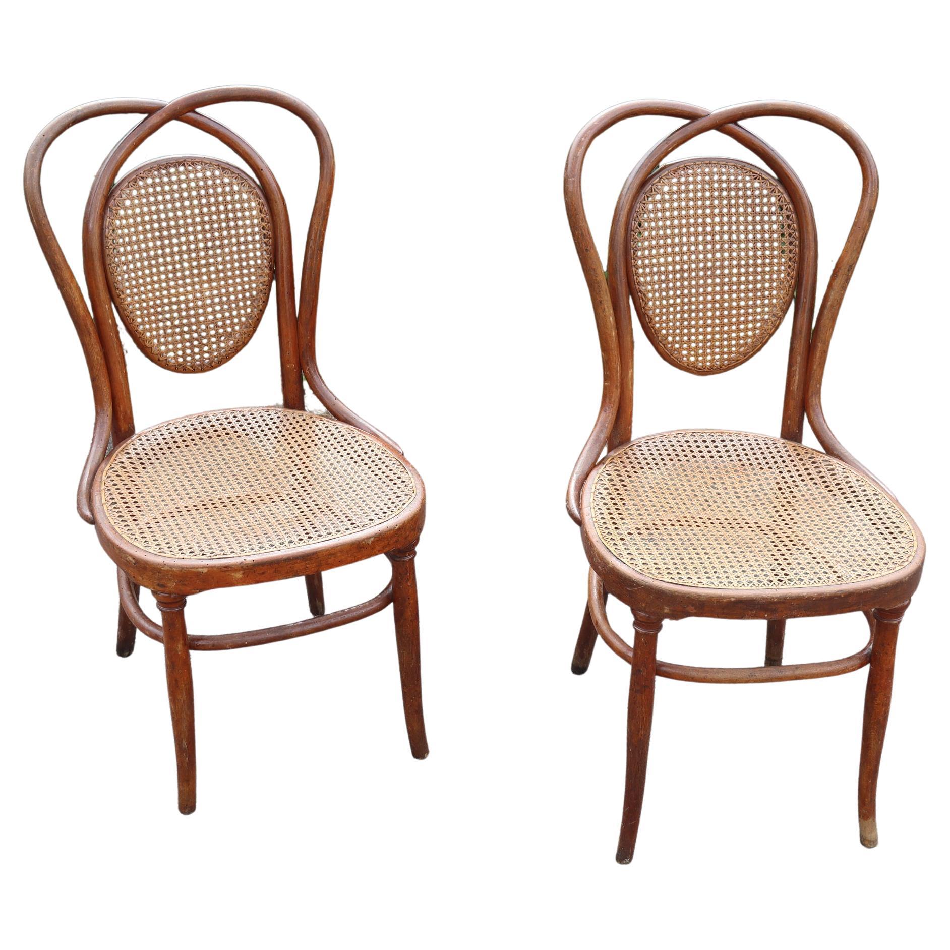 Pair Of Kohn Model 33 Bentwood Chairs For Sale