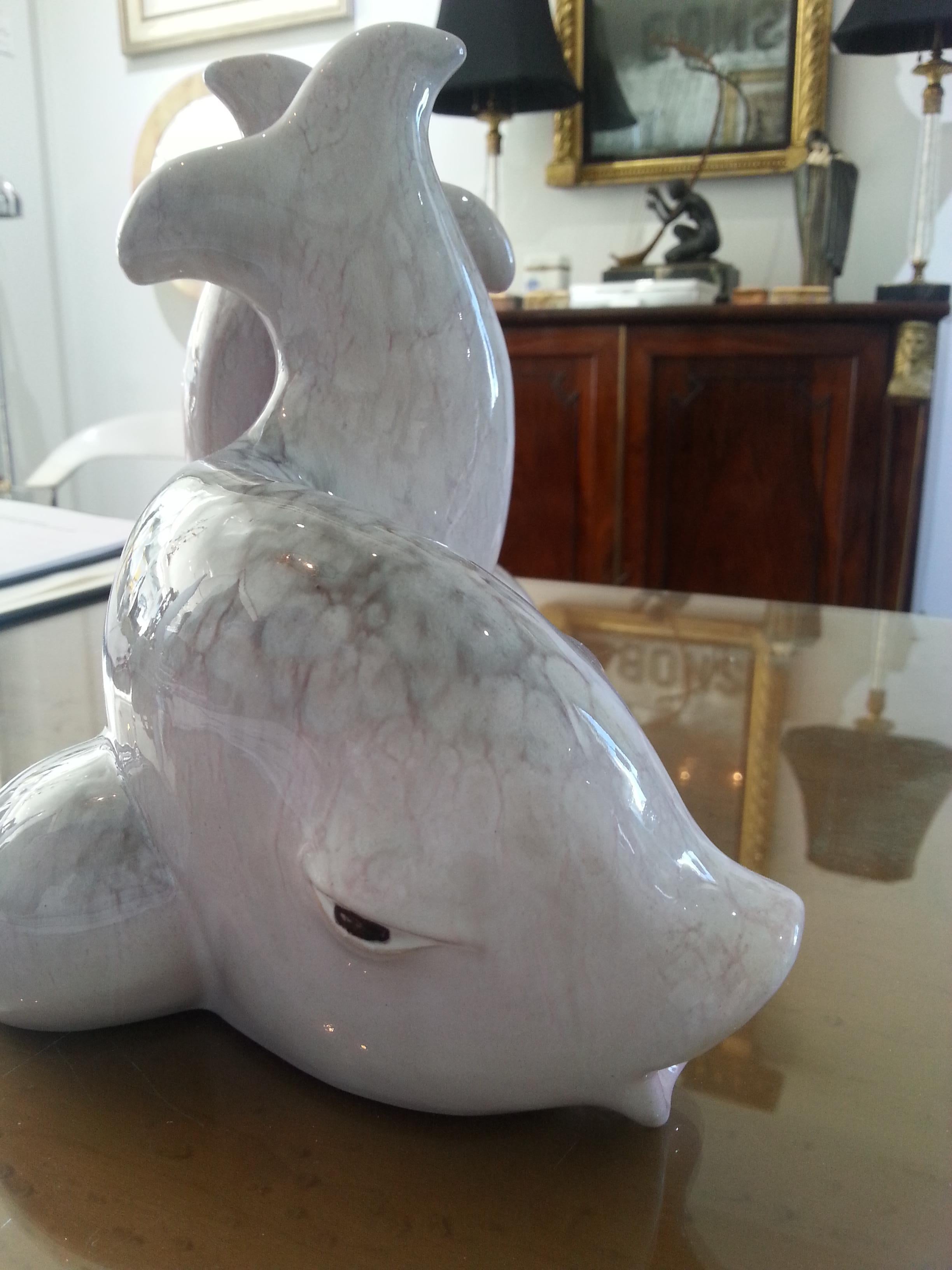 Italian Pair of Koi Fish Bookends For Sale