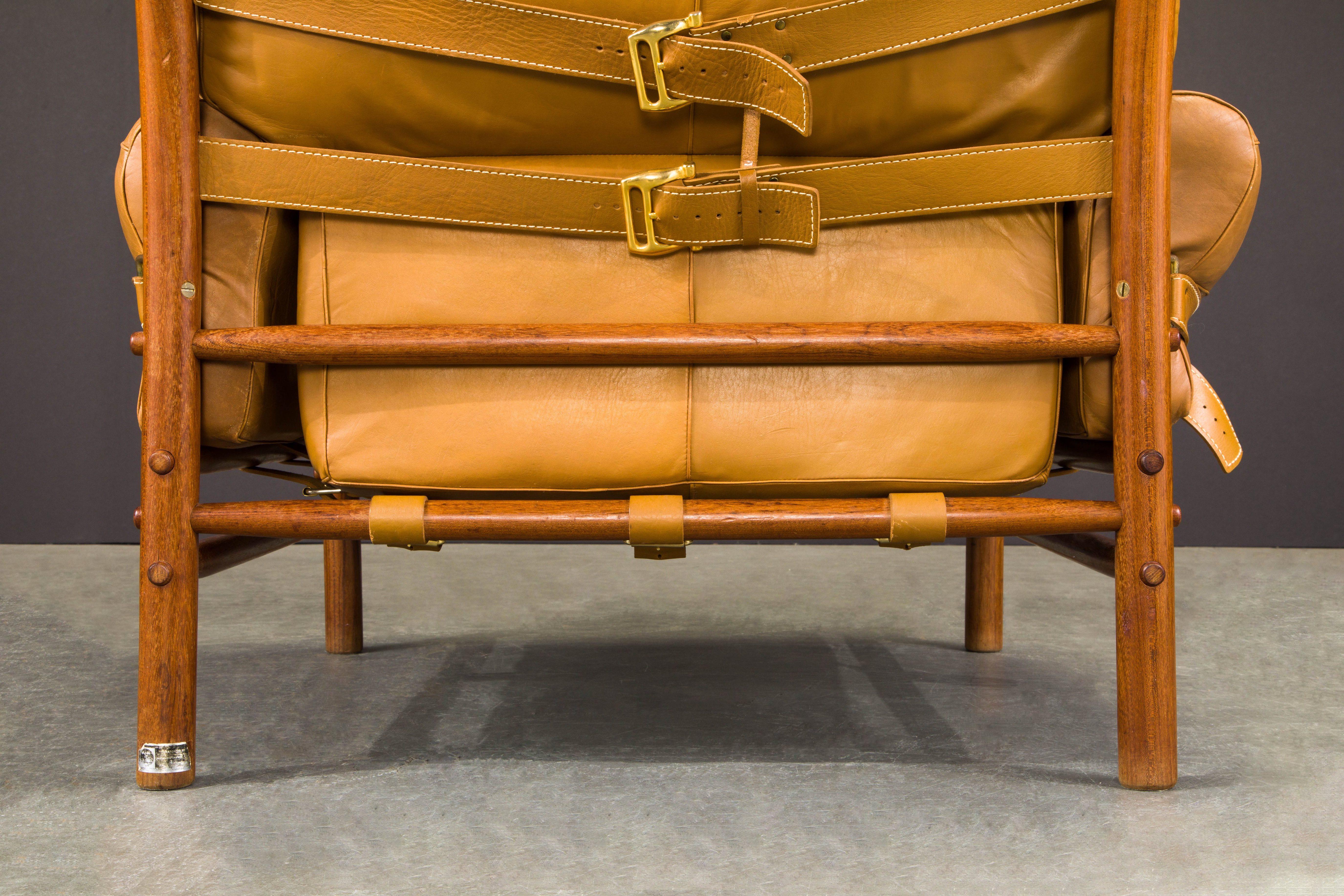 Pair of 'Kontiki' Leather Lounge Chairs by Arne Norell, 1970s, Signed 4