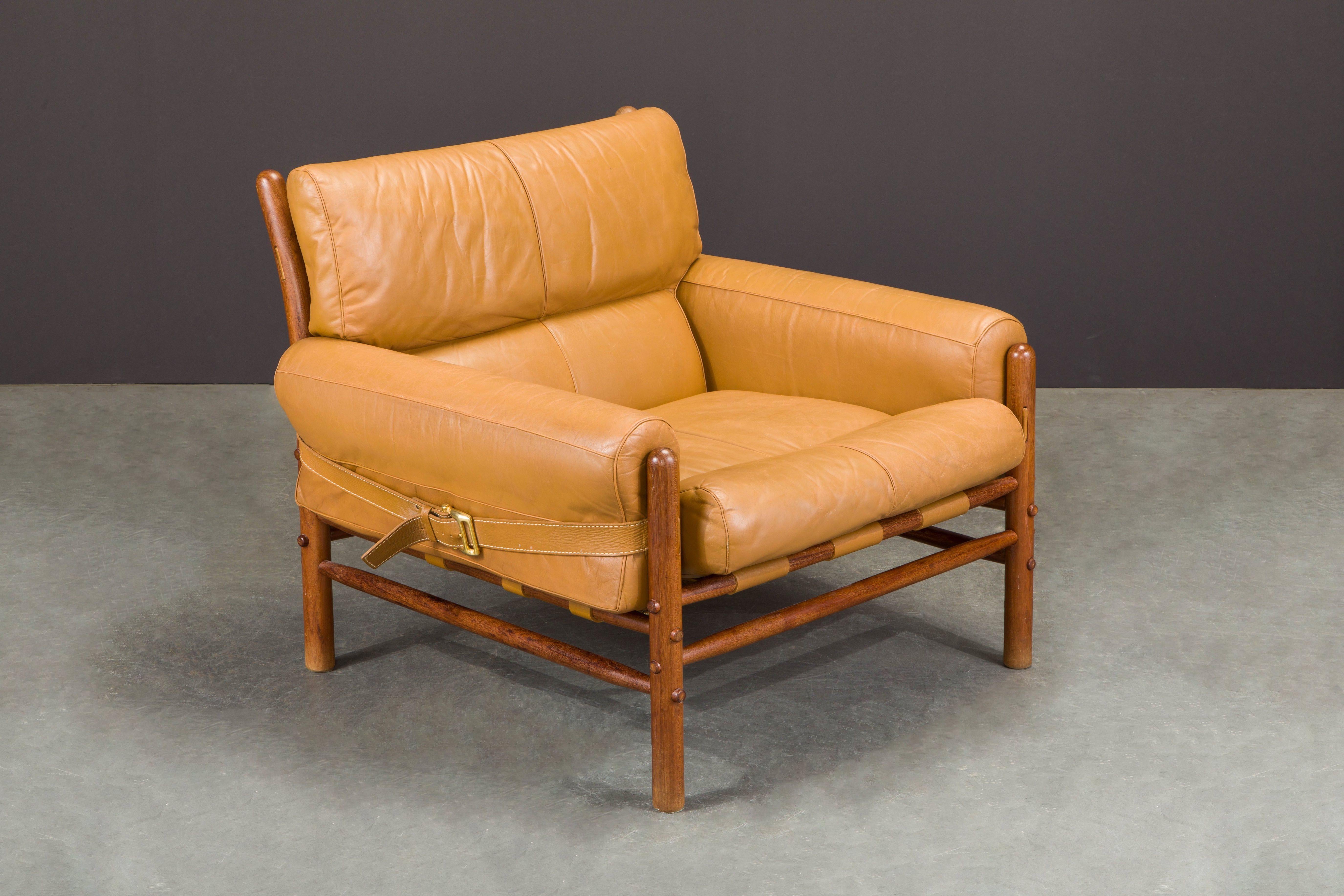 Late 20th Century Pair of 'Kontiki' Leather Lounge Chairs by Arne Norell, 1970s, Signed