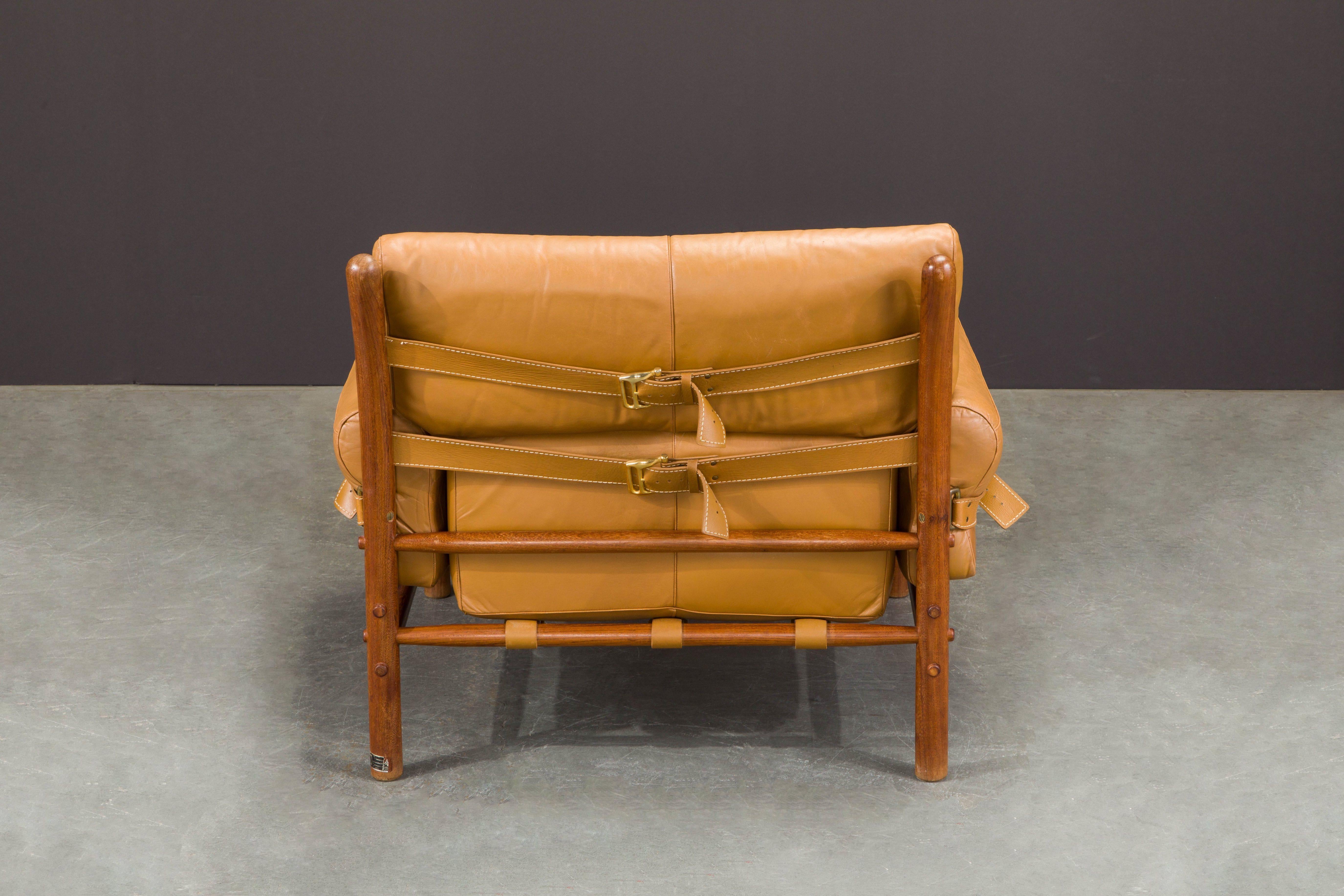 Pair of 'Kontiki' Leather Lounge Chairs by Arne Norell, 1970s, Signed 2