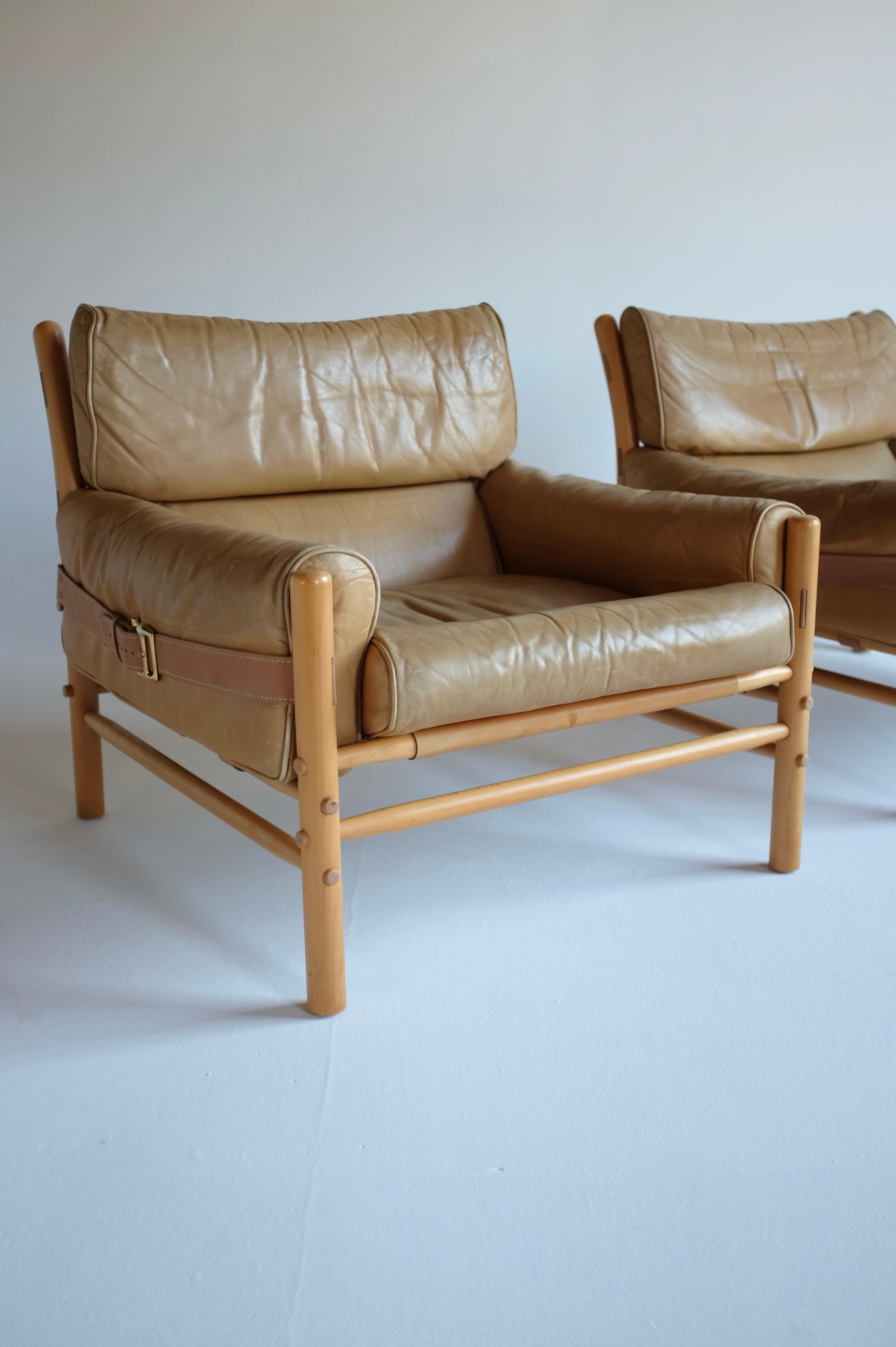 Ein Paar Kontiki-Loungesessel von Arne Norell (20. Jahrhundert)