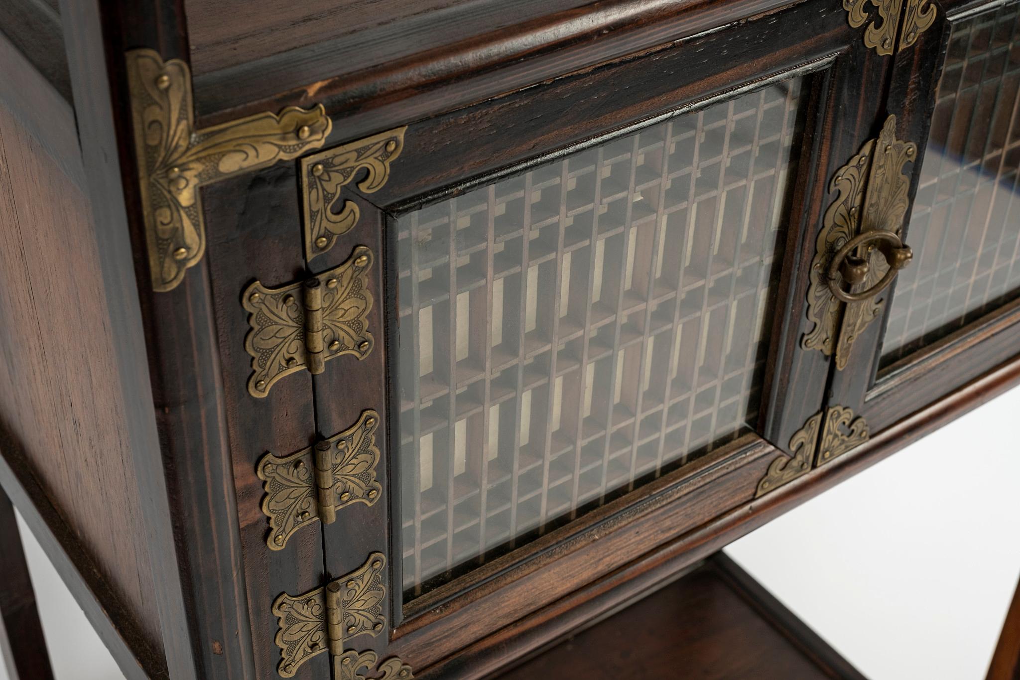 Pair of Korean Brass Mounted Étagère Cabinets 12