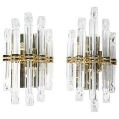 Pair of Kowatz Crystal Rod  Sconces, Germany, 1980