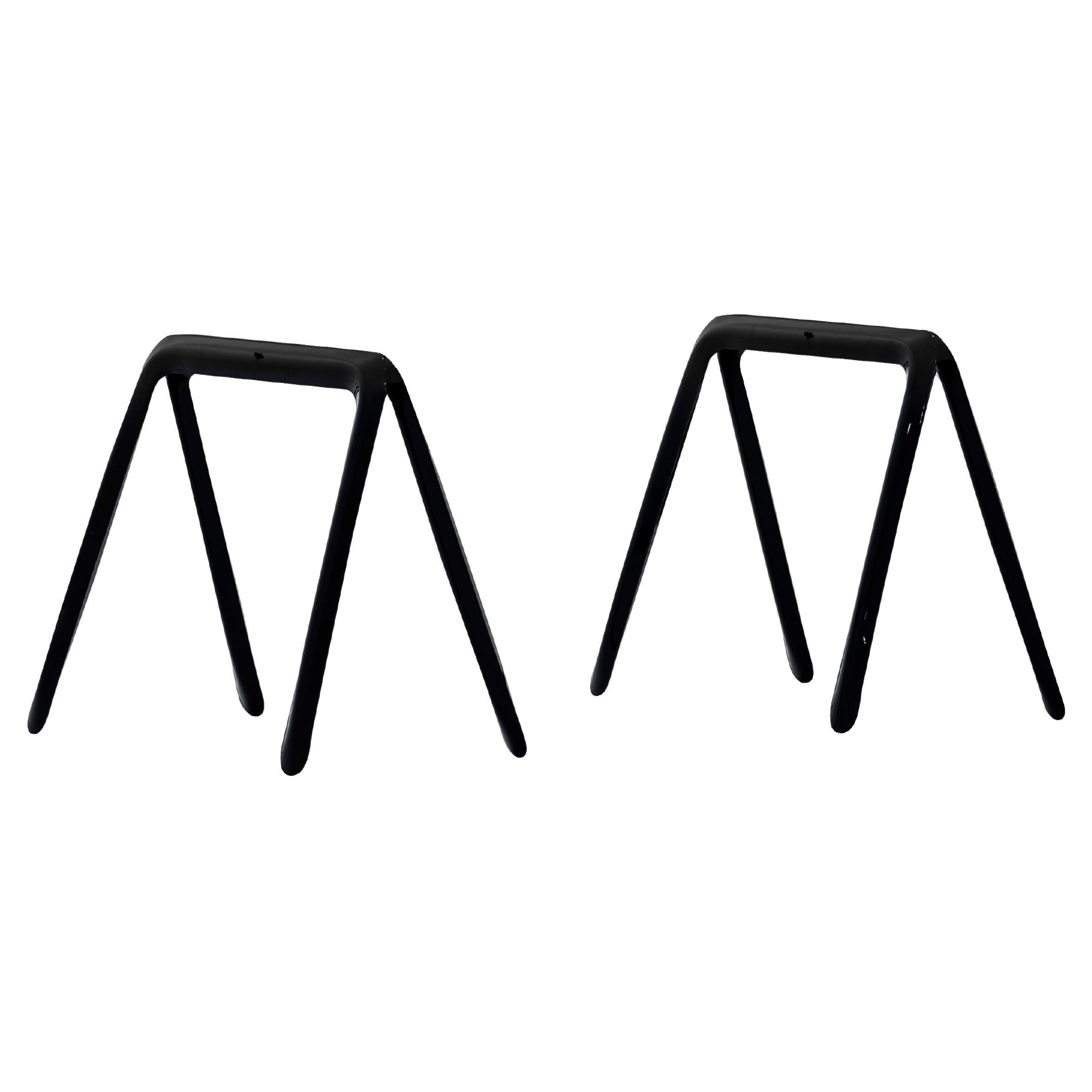 Pair of Koza Trestles in Black Glossy by Zieta For Sale