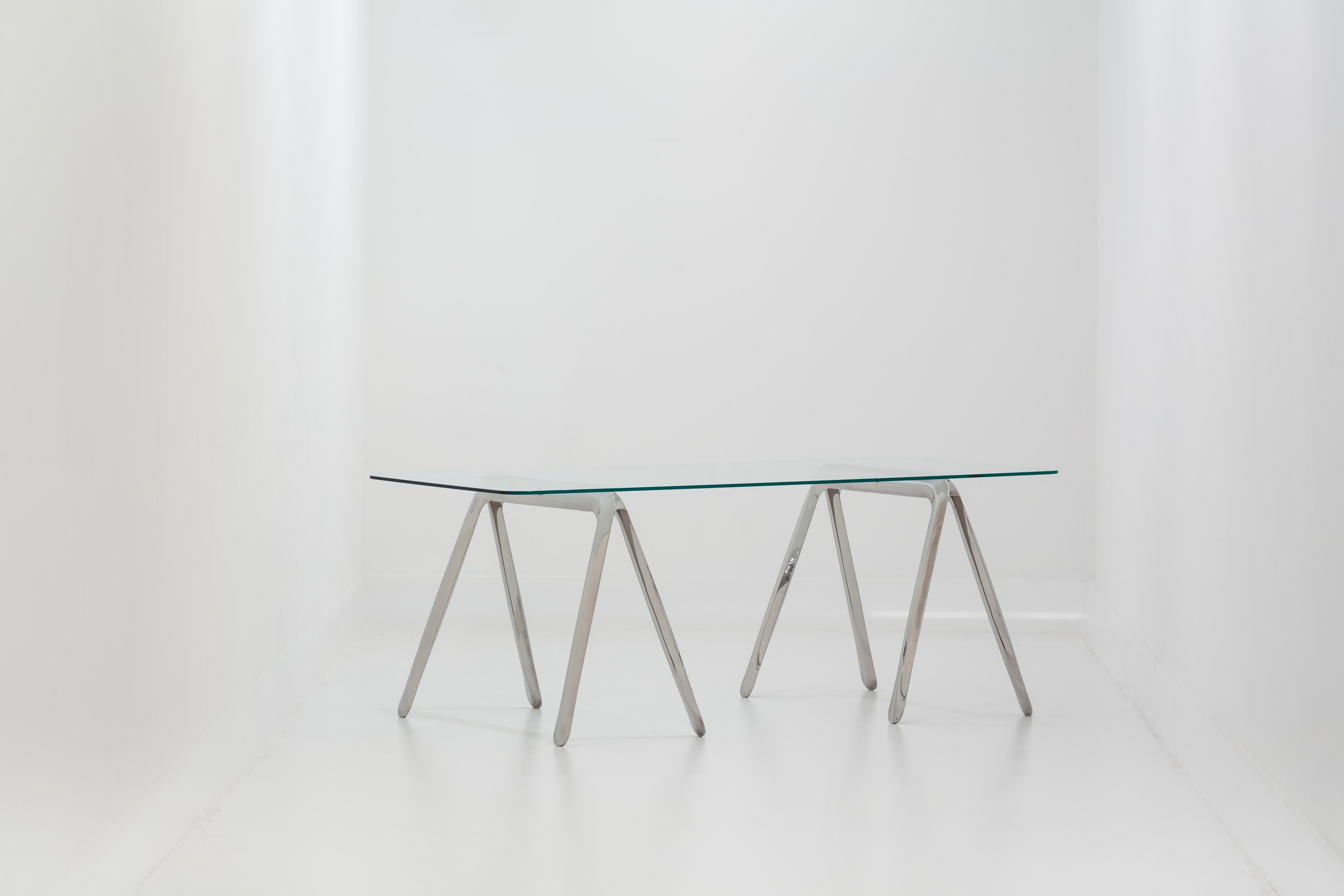 XXIe siècle et contemporain Paire de trèfles Koza en acier inoxydable de Zieta en vente