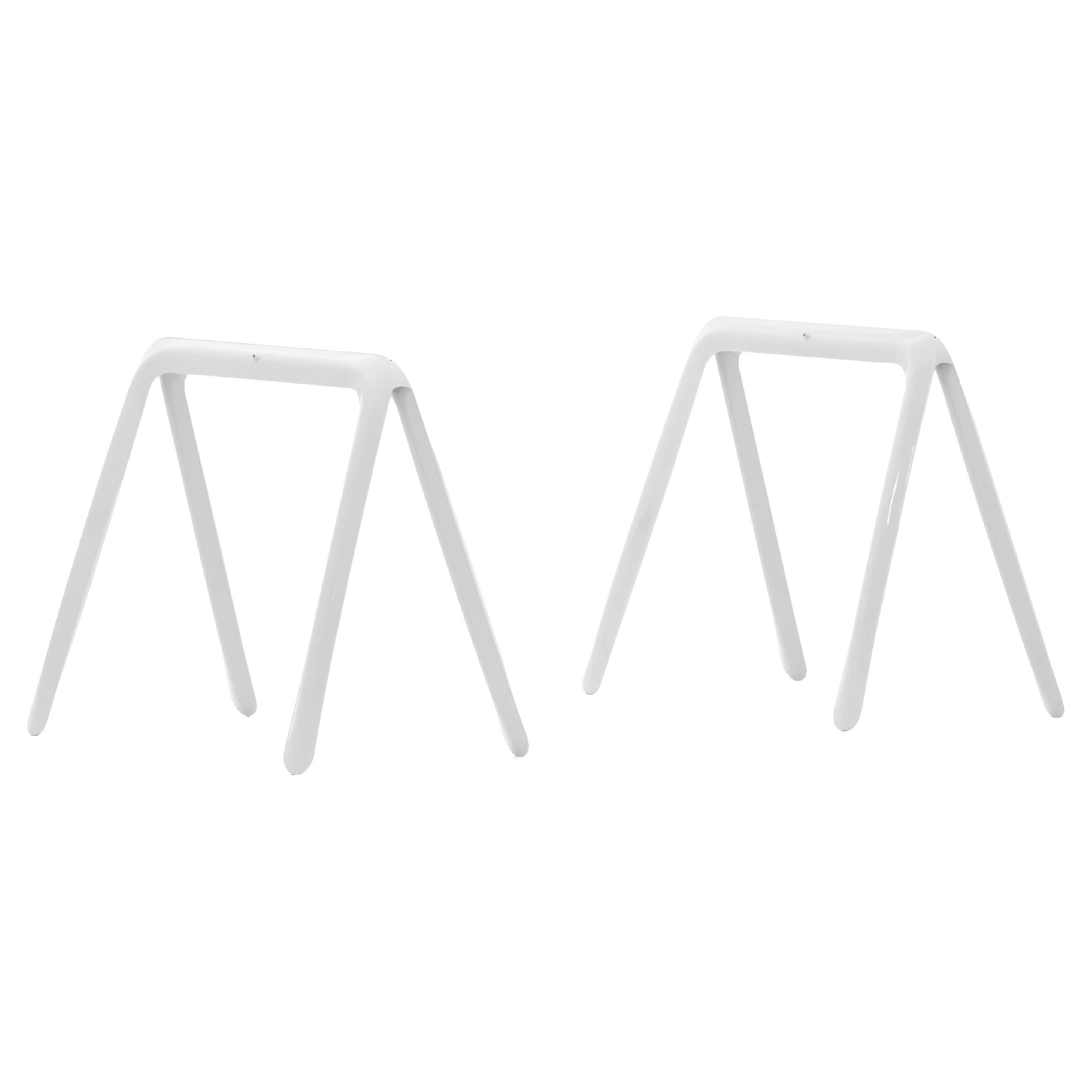Pair of Koza Trestles in White Glossy by Zieta For Sale