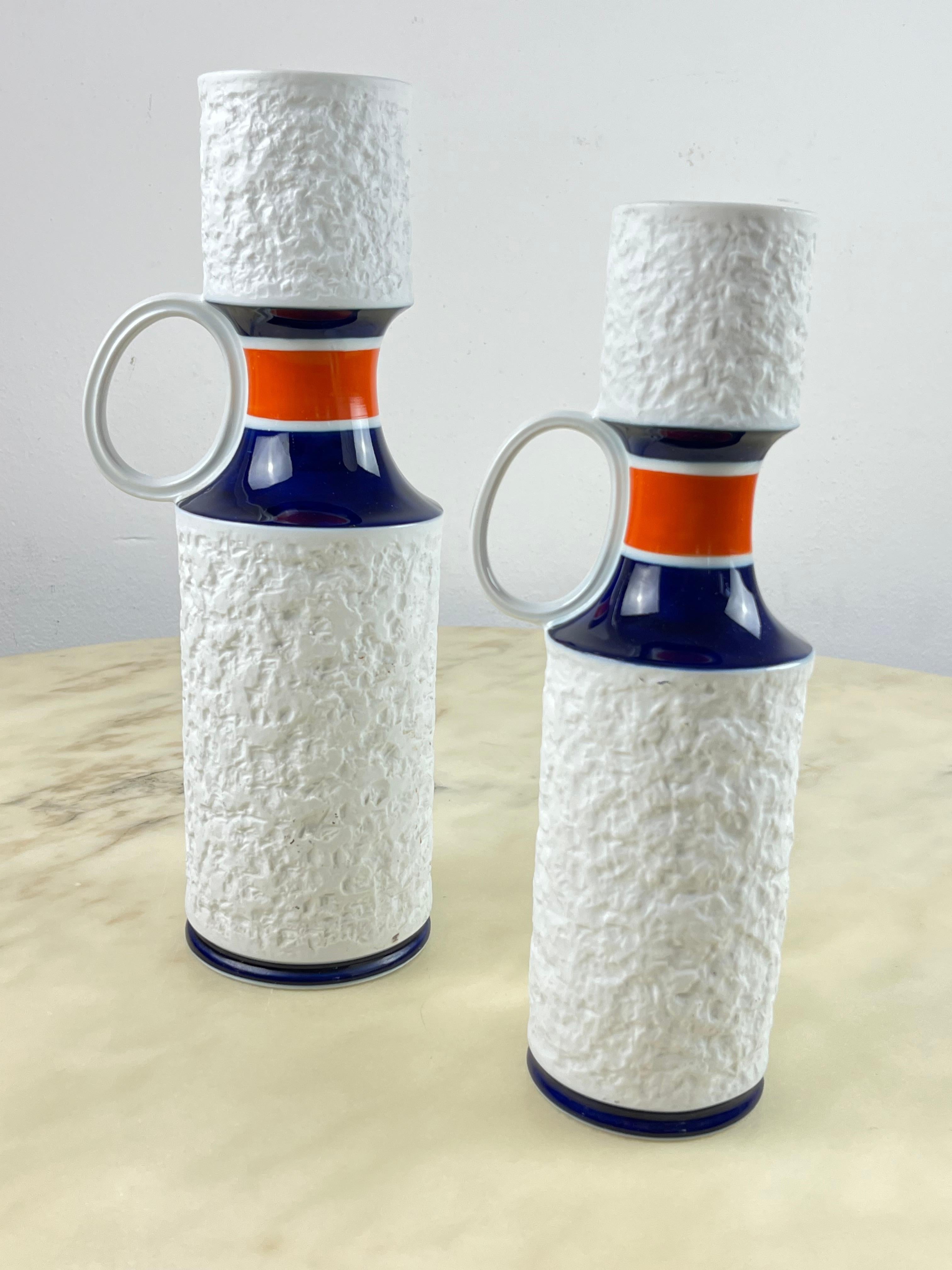 Pair of KPM Biscuit Porcelain Vases, Germany, 1960s For Sale 3