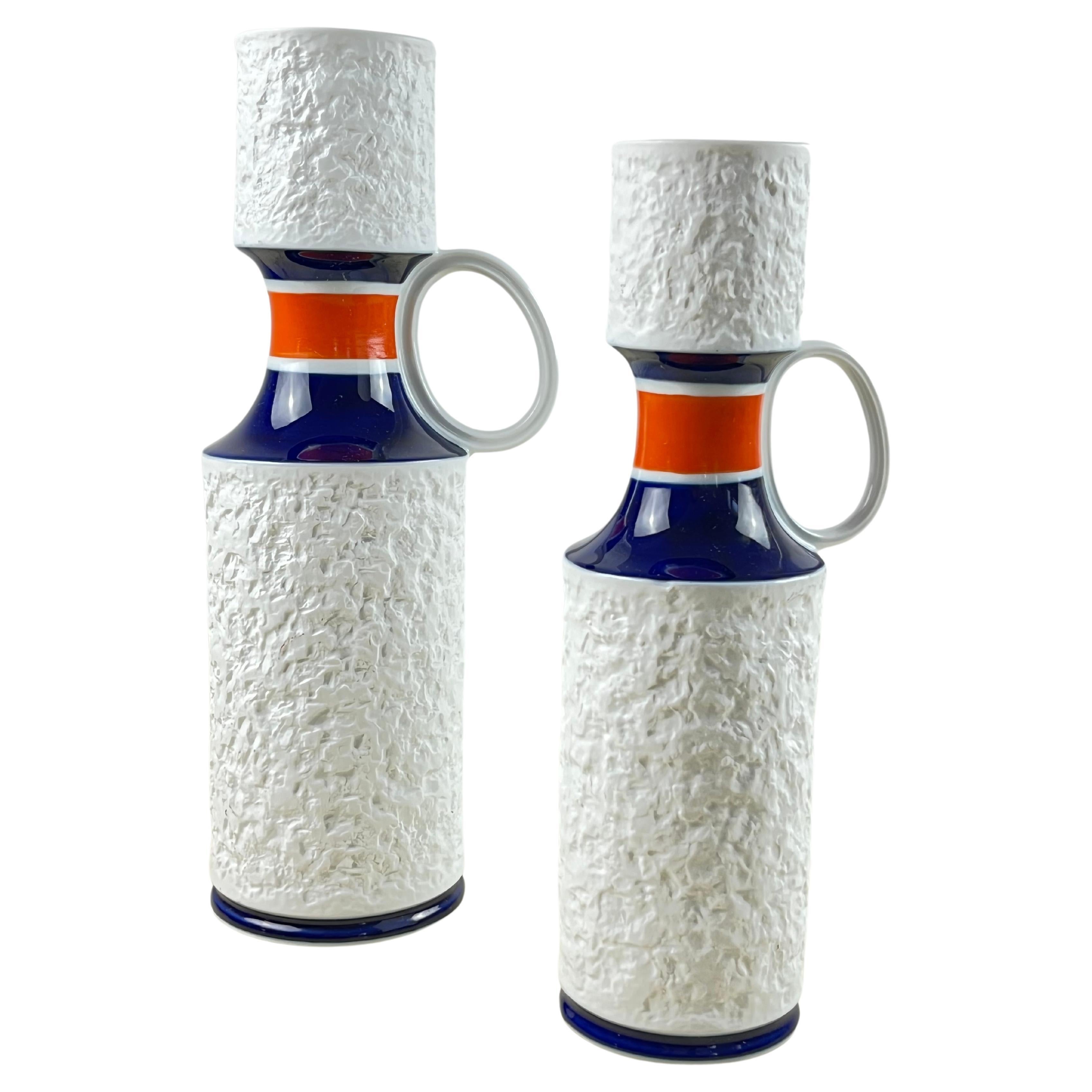Pair of KPM Biscuit Porcelain Vases, Germany, 1960s