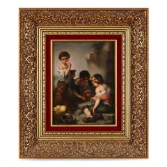 Pair of KPM Porcelain Plaques After Spanish Baroque Paintings by Murillo