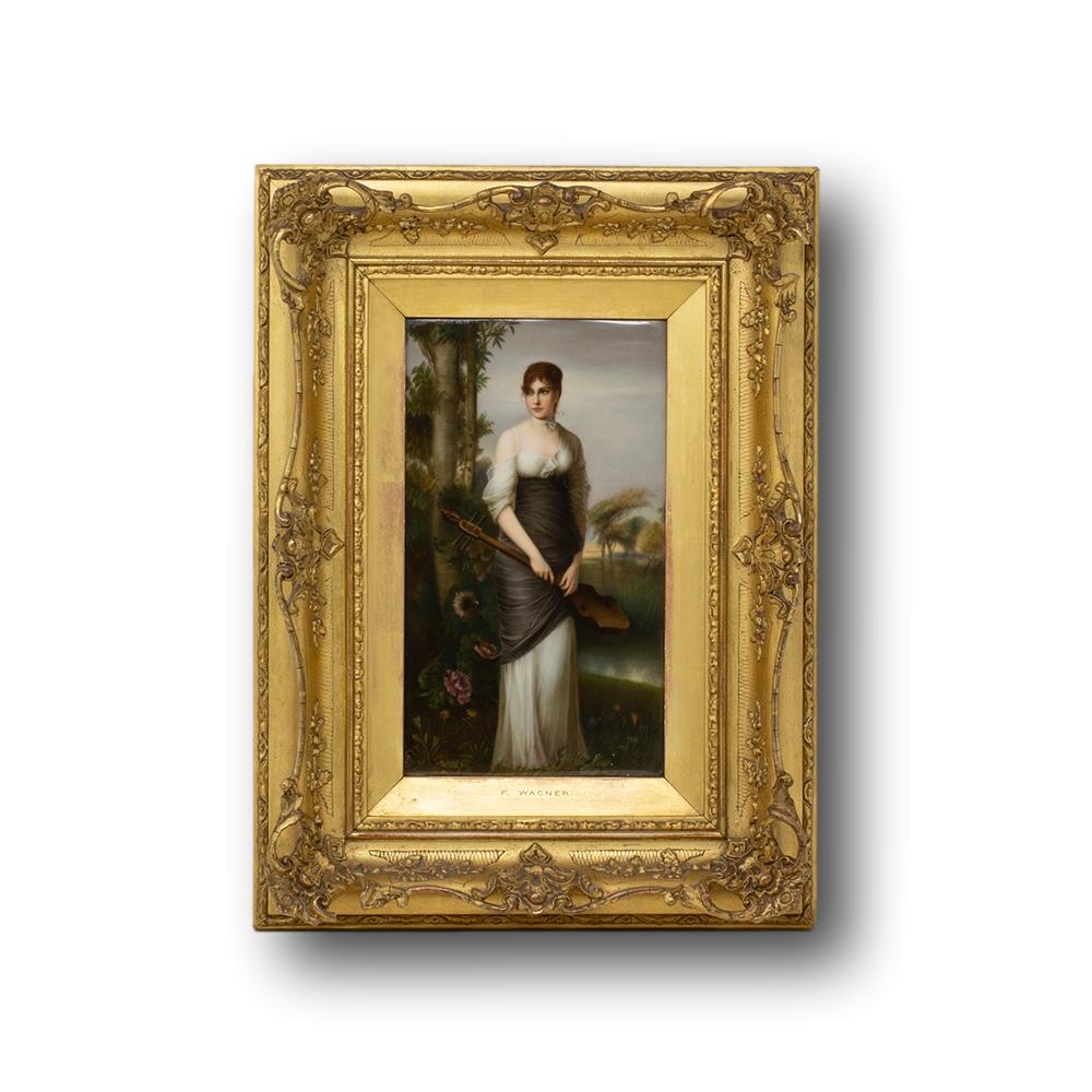 Doré Paire de plaques en porcelaine KPM Franz Wagner signées Mark Wagner 19e siècle en vente