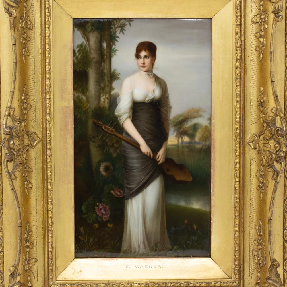 Paire de plaques en porcelaine KPM Franz Wagner signées Mark Wagner 19e siècle Bon état - En vente à Newark, England