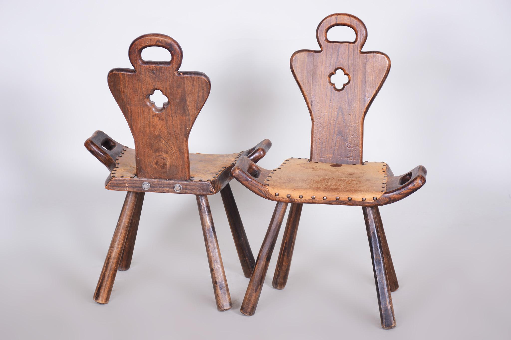 Pair of Krásná Jizba Art Deco Chairs, 1940s Czechia For Sale 7