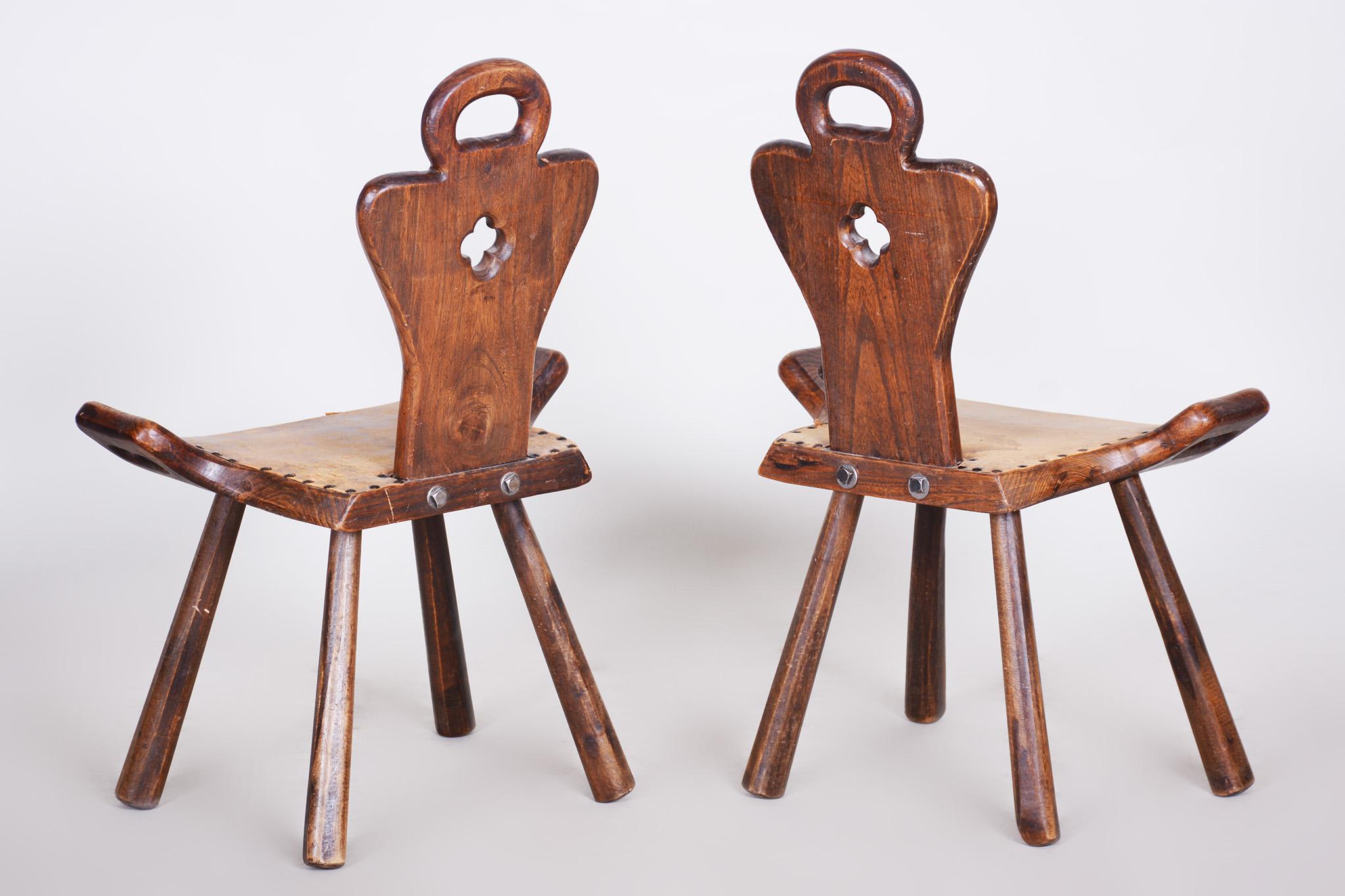 Pair of Krásná Jizba Art Deco Chairs, 1940s Czechia For Sale 2