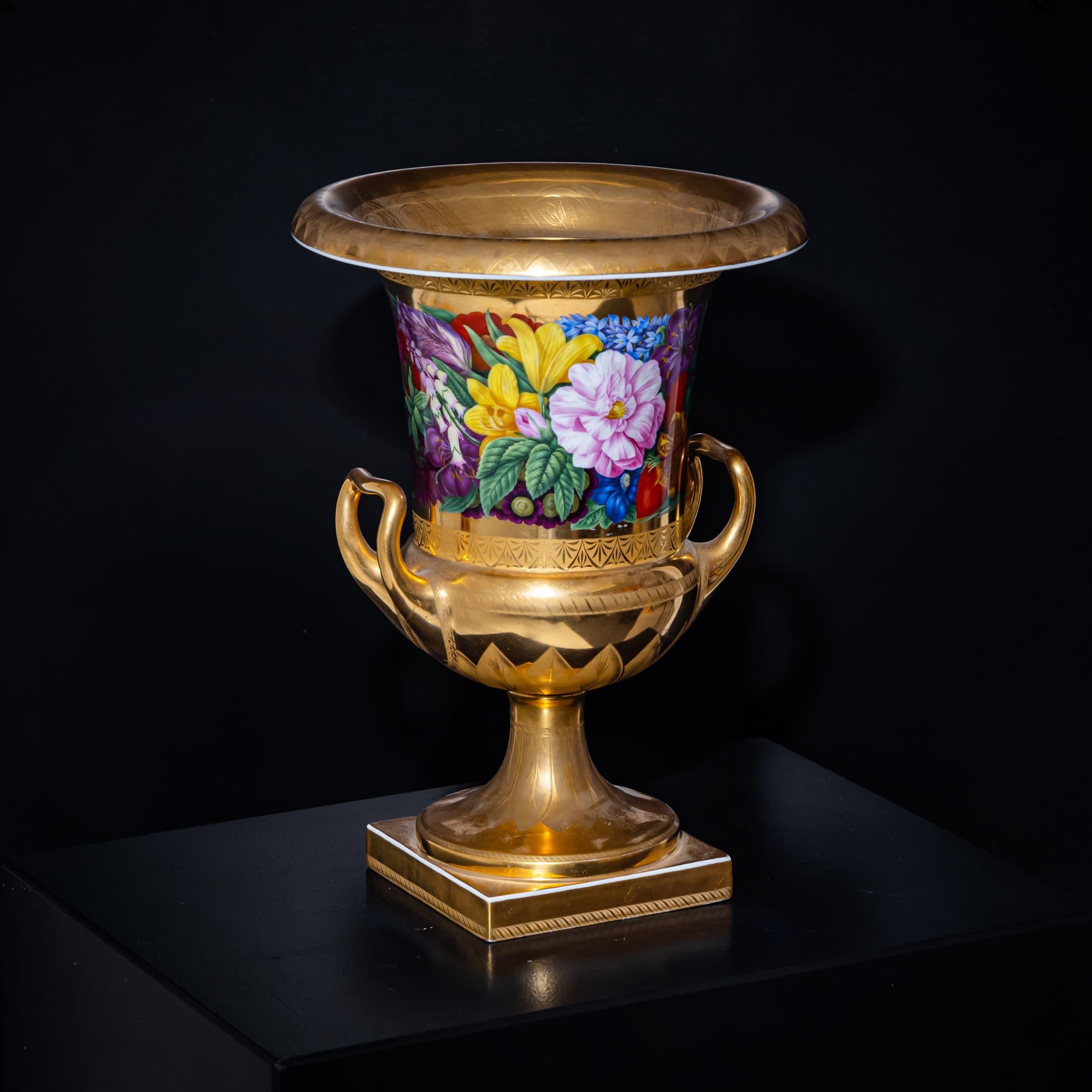 Coppia di vasi Krater w. Decorazioni floreali e di frutta, K.K. Schinkel, KPM, Berlino 1825 in vendita 2