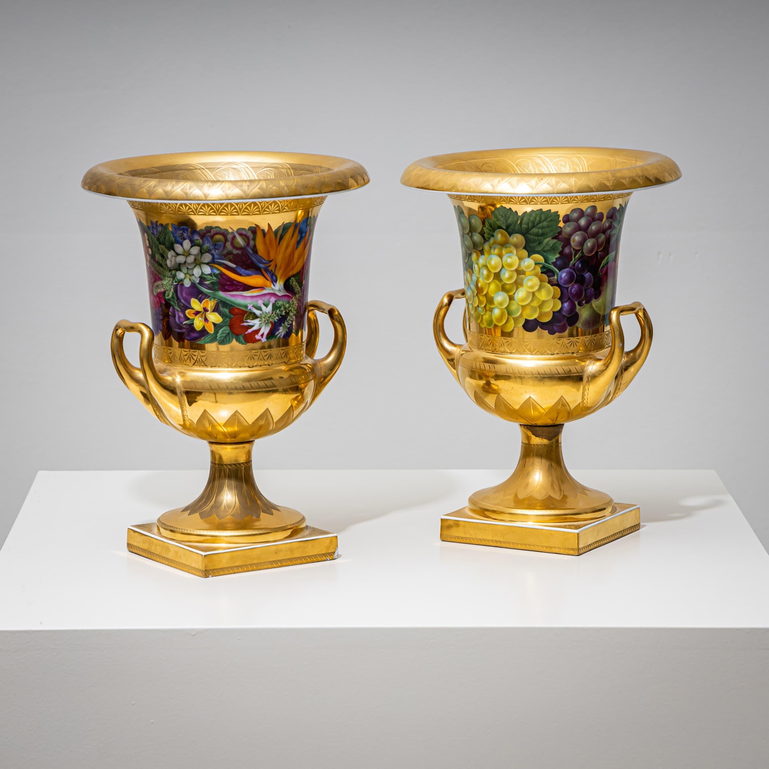Coppia di vasi Krater w. Decorazioni floreali e di frutta, K.K. Schinkel, KPM, Berlino 1825 in vendita 4