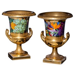 Pareja de jarrones Krater c. Deco. frutal y floral, K.F. Schinkel, KPM, Berlín 1825