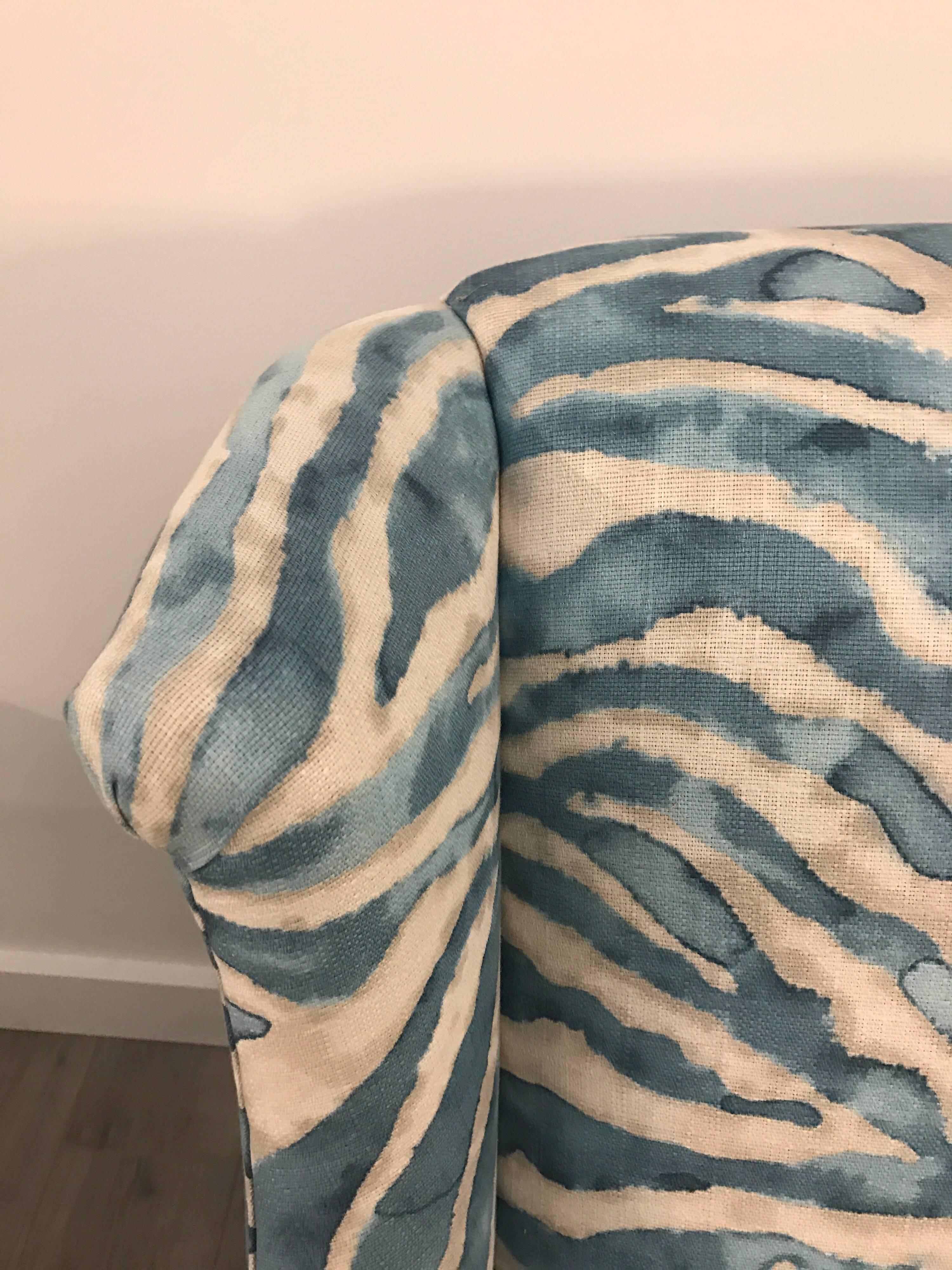 blue zebra chair